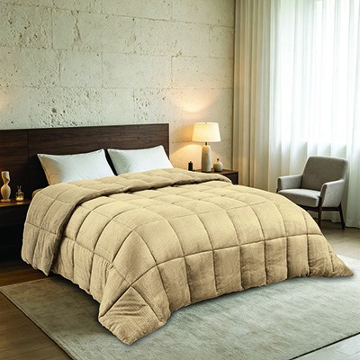ΚΟΥΒΕΡΤΟΠΑΠΛΩΜΑ ΥΠΕΡΔΙΠΛΟ SHELBY BEIGE (220X240)
