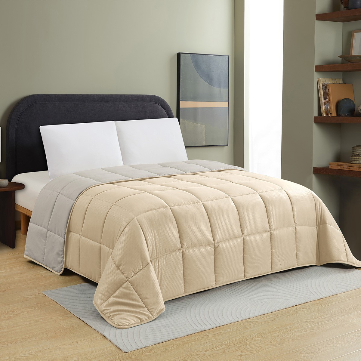 ΠΑΠΛΩΜΑ ΜΟΝΟ BROOKLYN BEIGE/SILVER (160X220)