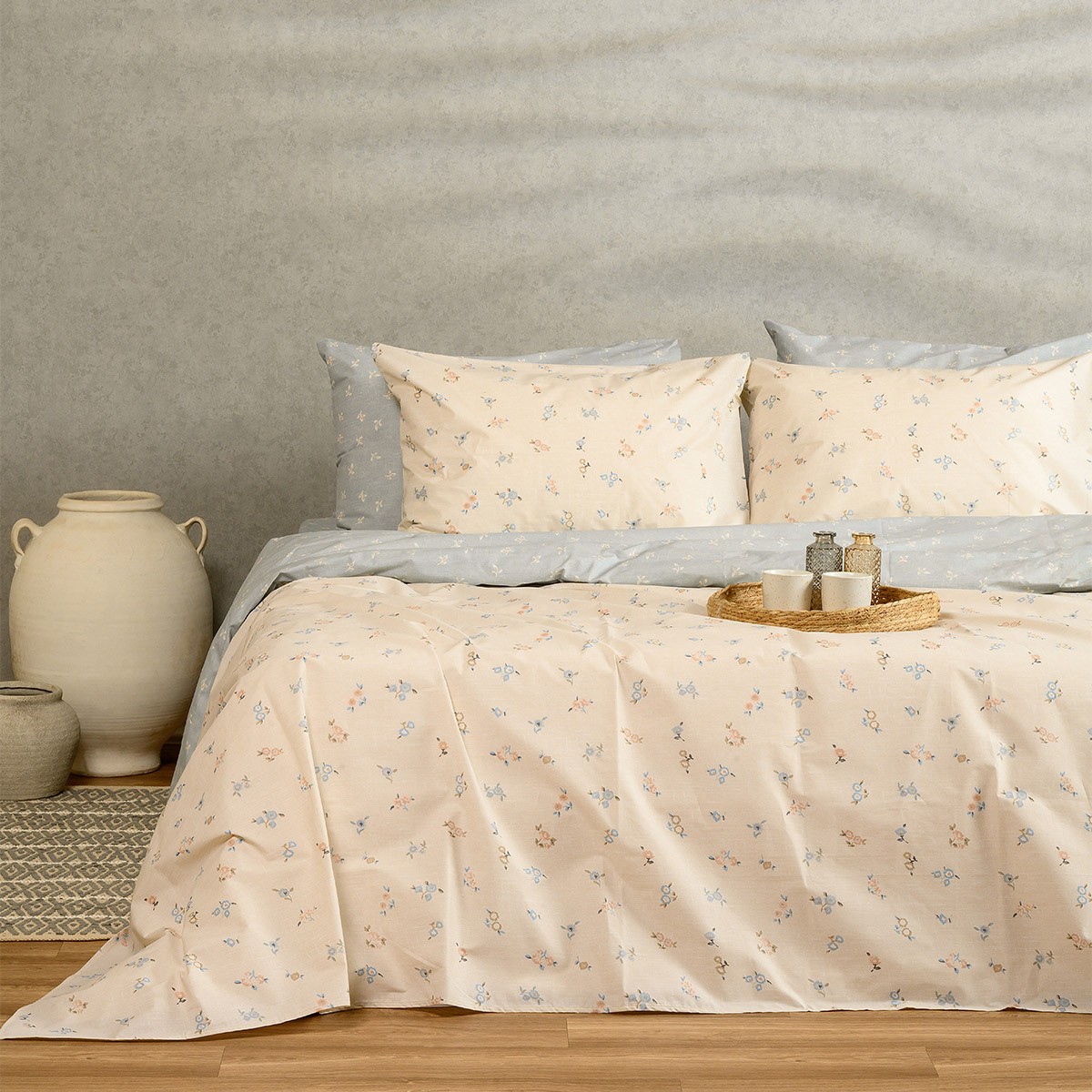 ΠΑΠΛΩΜΑΤΟΘΗΚΗ ΥΠΕΡΔΙΠΛΗ AMOUR BLUE/BEIGE ULTRA LINE (225X245)