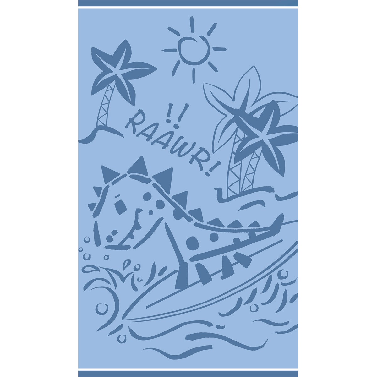 ΠΑΙΔΙΚΗ ΠΕΤΣΕΤΑ ΘΑΛΑΣΣΗΣ DINOSAUR SURFER BLUE (70Χ120)