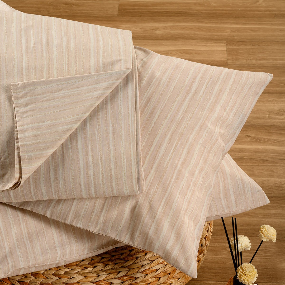 ΣΕΝΤΟΝΙ (ΣΕΤ 2 ΤΕΜ.) 120Χ200+32 NIKA ECRU/BEIGE CASUAL LINE MINI