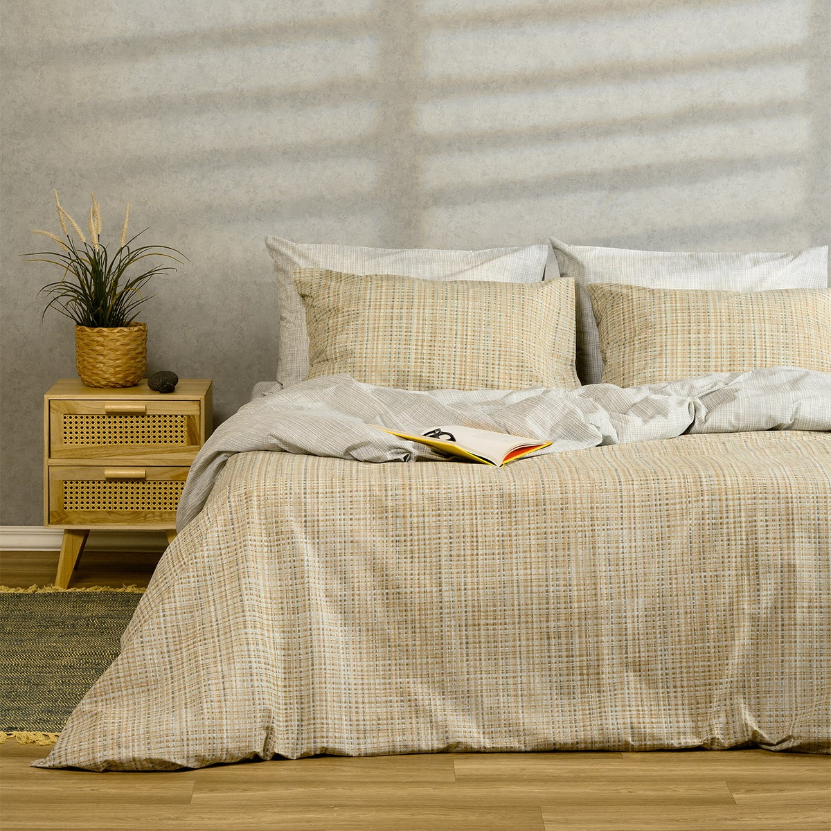 ΣΕΤ ΣΕΝΤΟΝΙΑ ΔΙΠΛΑ (Λ) MATEO GREY CASUAL LINE (150Χ200+32)