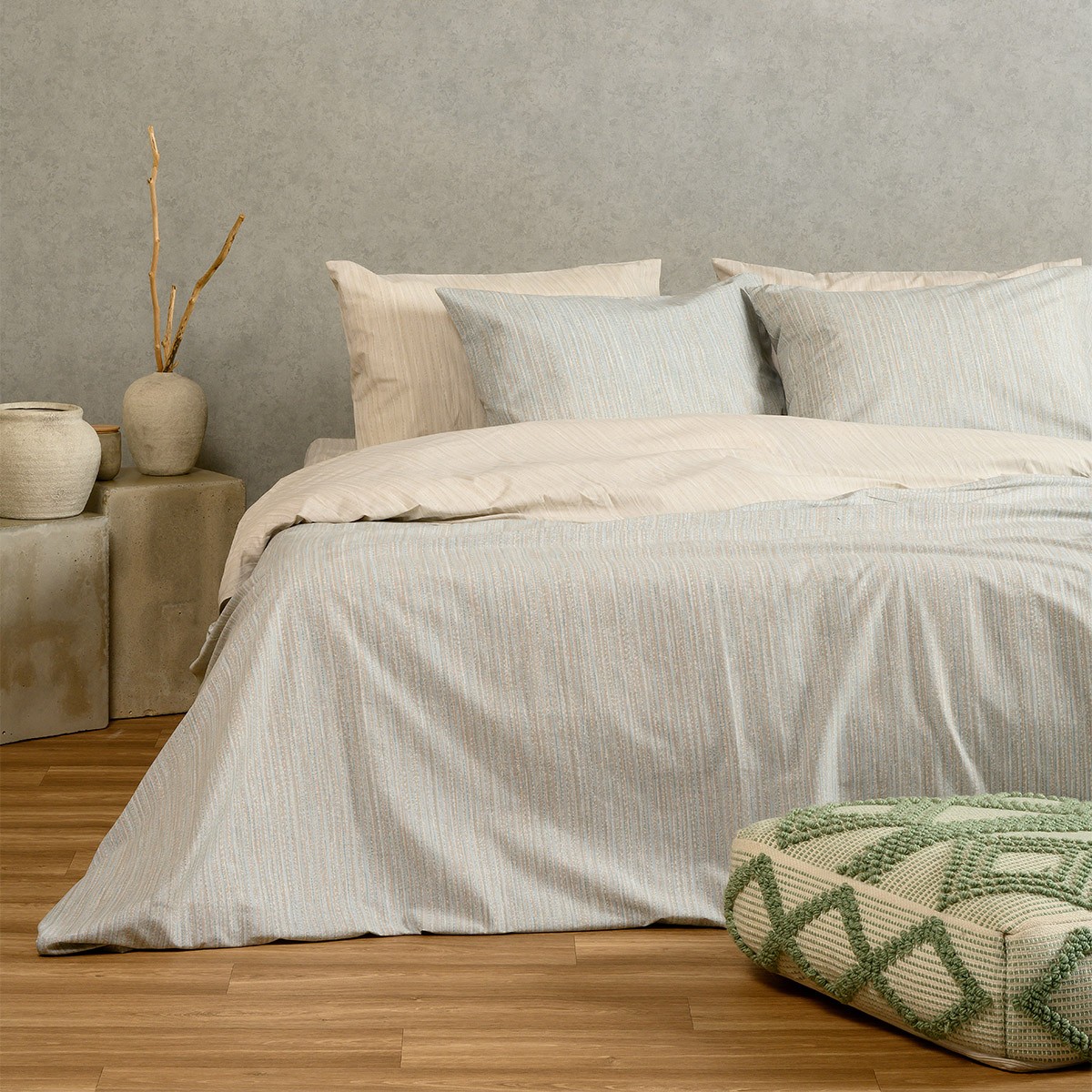 ΣΕΤ ΣΕΝΤΟΝΙΑ ΔΙΠΛΑ NIKA LIGHT BLUE CASUAL LINE (205X270)