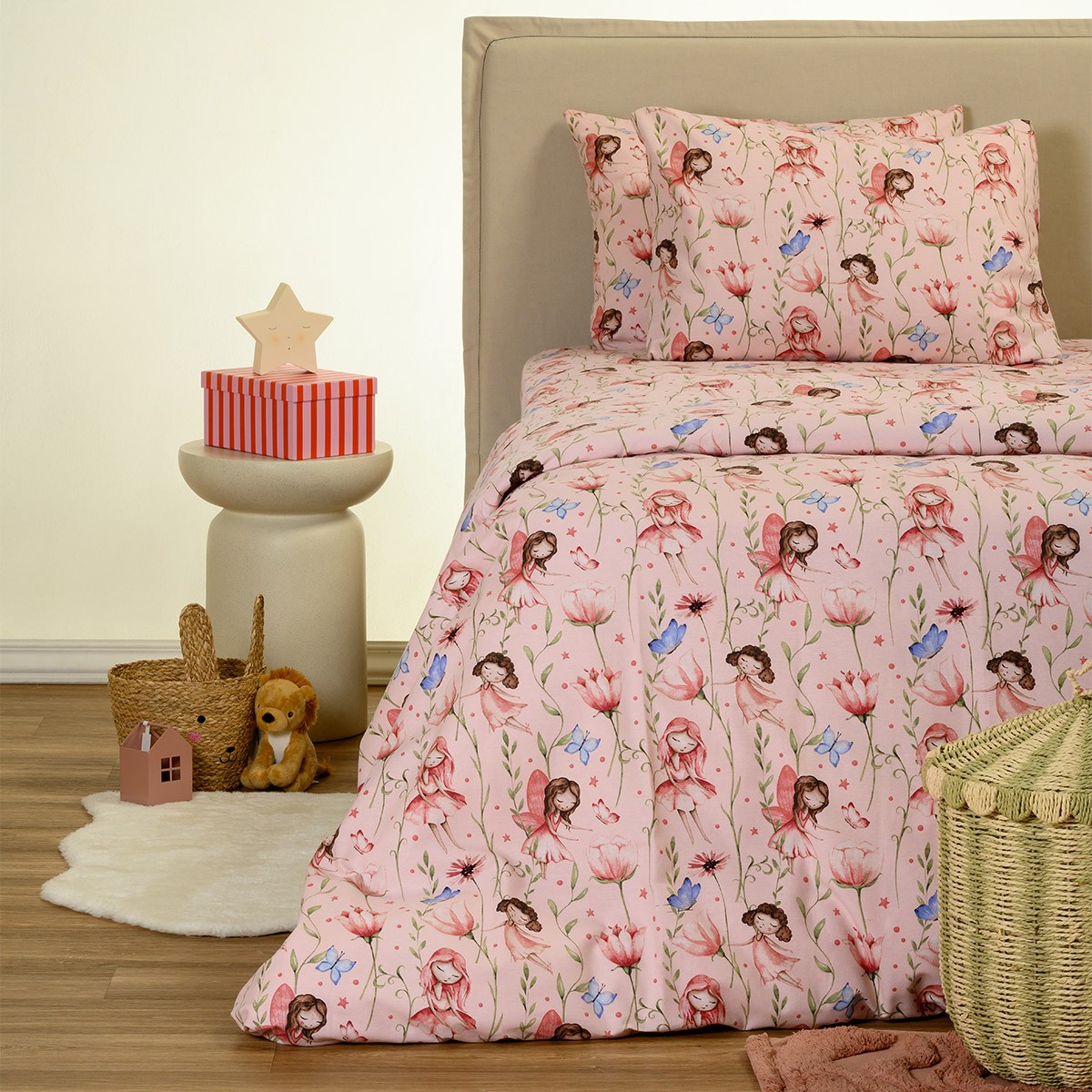 ΣΕΤ ΣΕΝΤΟΝΙΑ ΦΑΝΕΛΕΝΙΑ ΜΟΝΑ NAIDA PINK (170X270) WINTER LINE KIDS