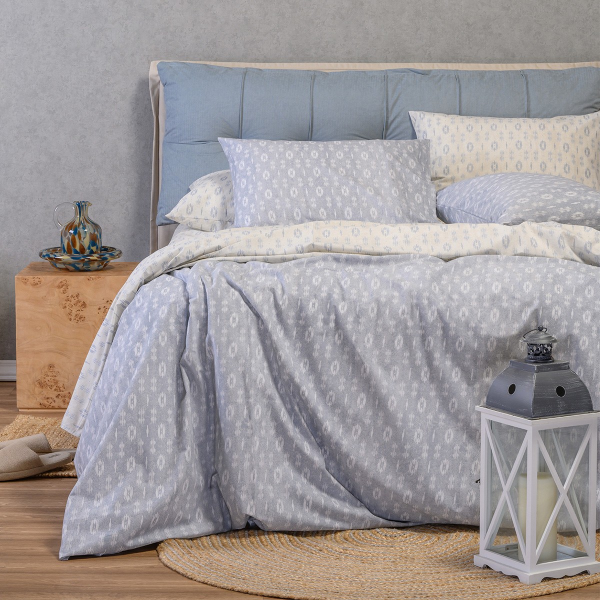 ΣΕΤ ΣΕΝΤΟΝΙΑ KING SIZE (Λ) RIVER LIGHT GREY CASUAL LINE (180Χ200+32)