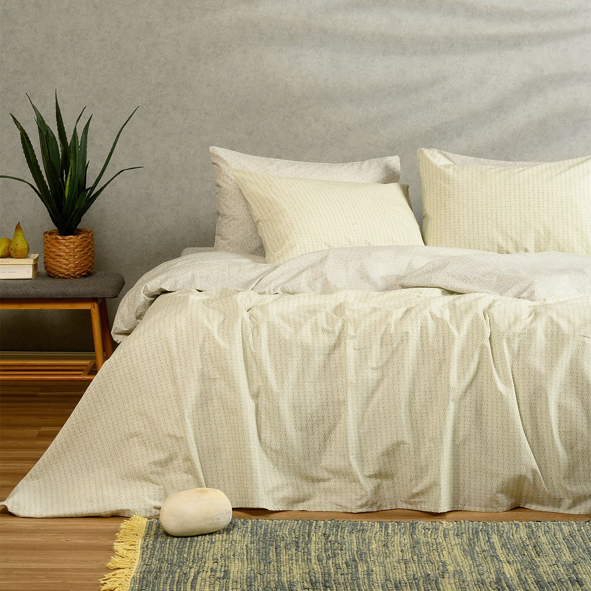 ΣΕΤ ΣΕΝΤΟΝΙΑ ΥΠΕΡΔΙΠΛΑ LAYLA PASTEL AQUA CASUAL LINE (235X270)