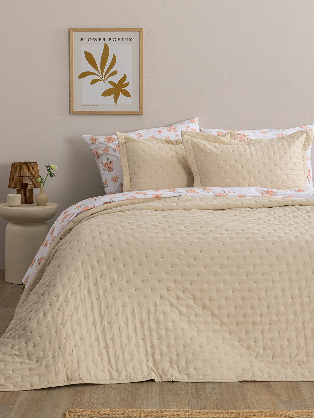 Κουβερλί ημίδιπλο 160x240 NICO/2 BEIGE