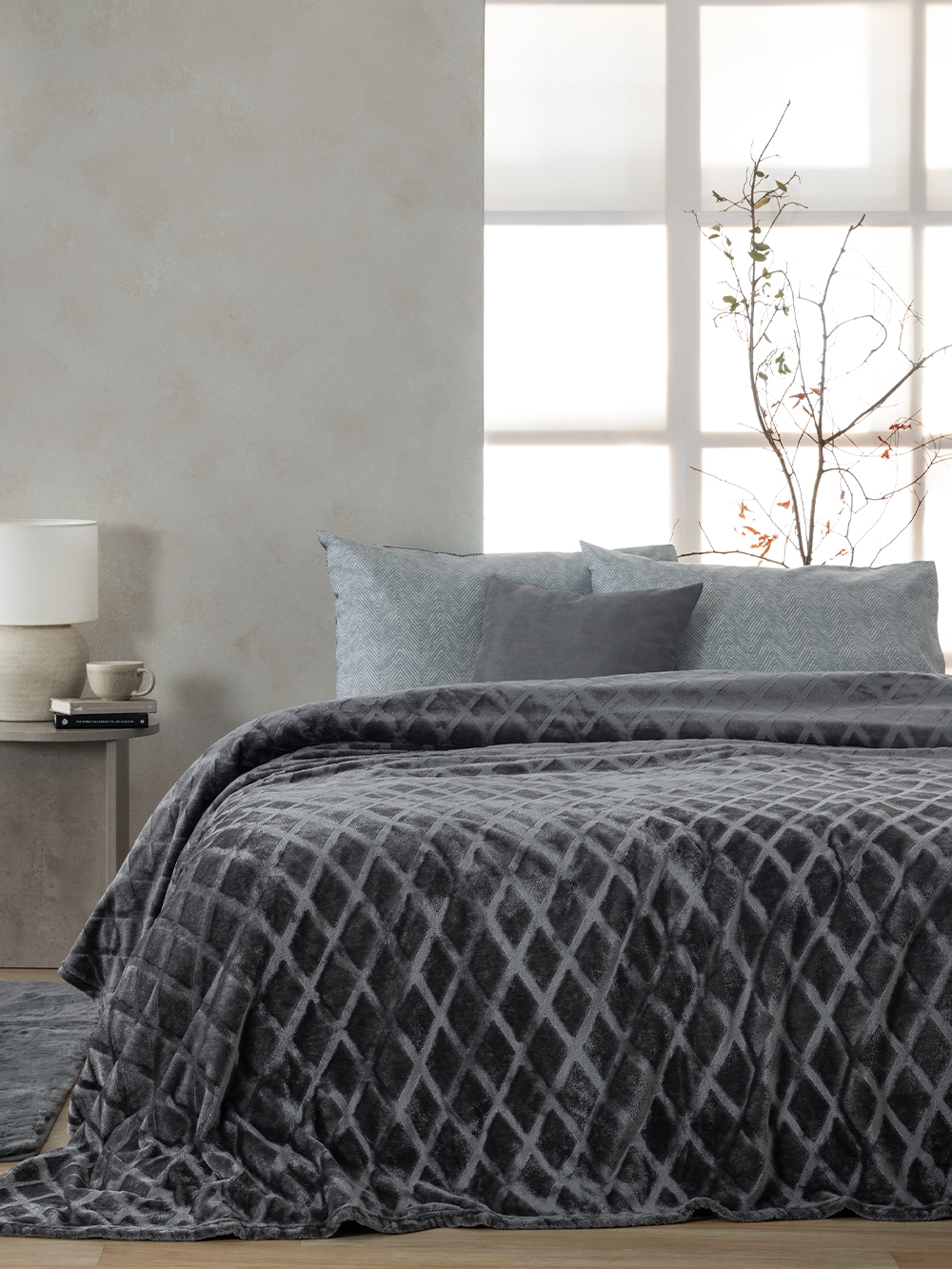 Κουβέρτα Fleece 160x240 NADINE COAL