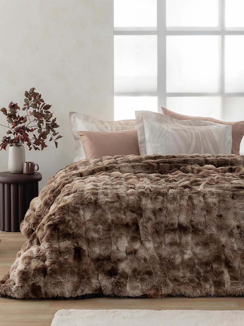 Κουβερτοπάπλωμα Υπέρδιπλο 220x240 MINA BEIGE