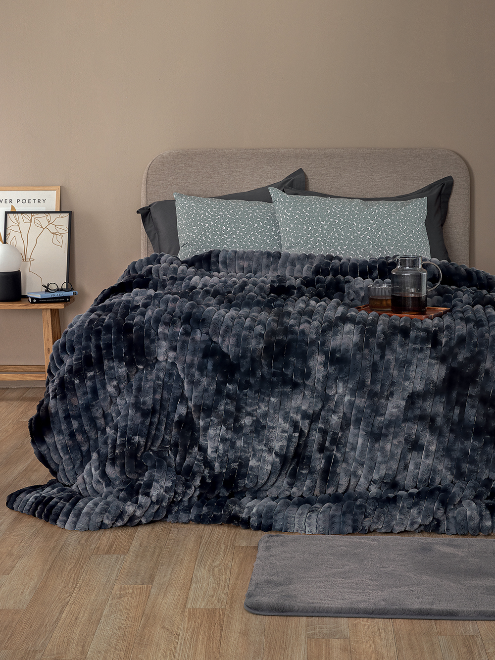 Κουβερτοπάπλωμα Υπέρδιπλο 220x240 TIDI/2 GREY