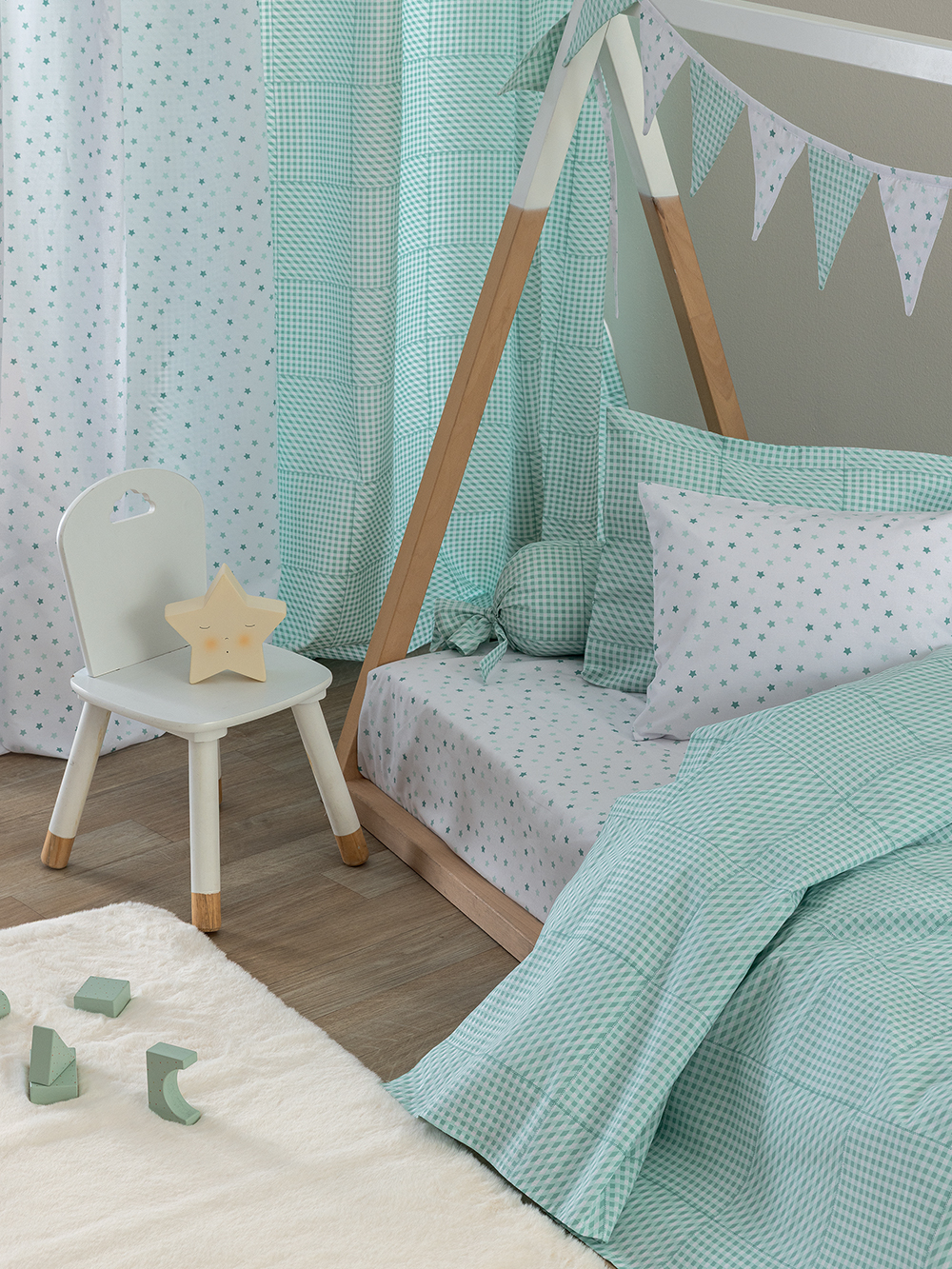 Σεντόνι Κούνιας 130x170 BB100 AQUA Χωρίς Λάστιχο