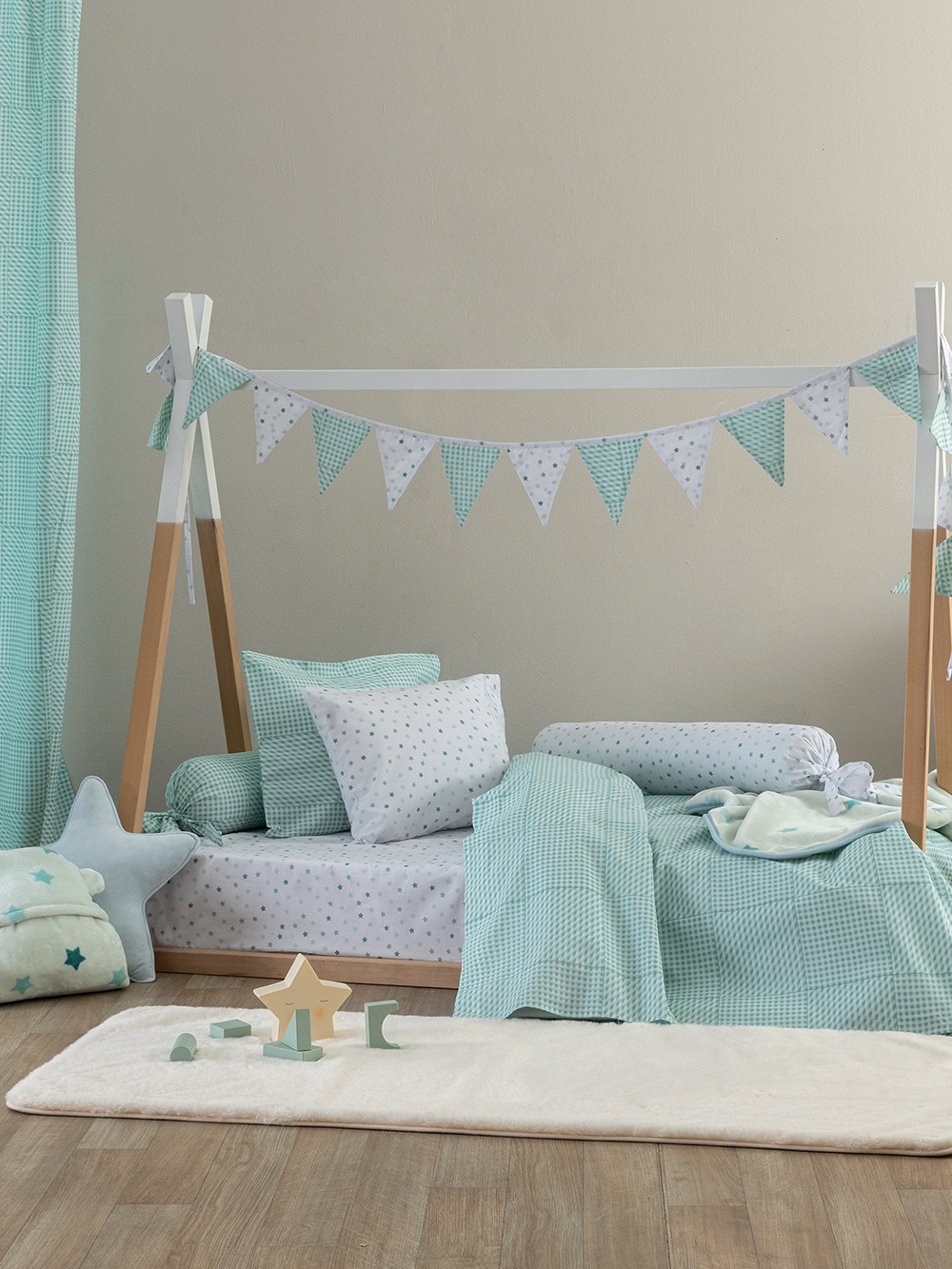 Σεντόνια Λίκνου 80x110 BB101 AQUA