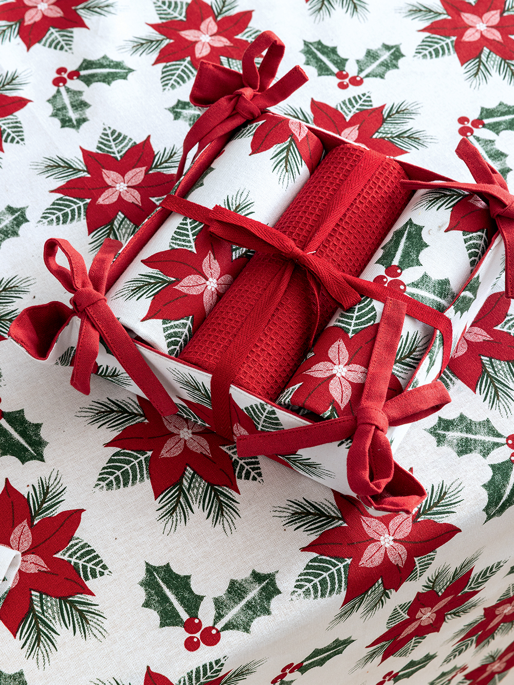 Σετ 3 Πετσέτες Κουζίνας 40x70 με καλάθι Christmas Collection CC101