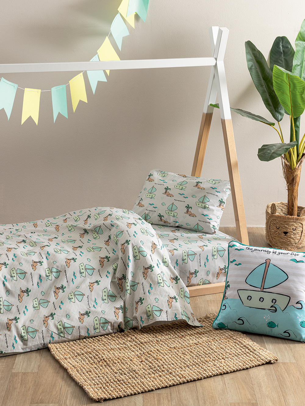 Σετ Μονά Σεντόνια My Kingdom 170x260 MK779 Με Λάστιχο