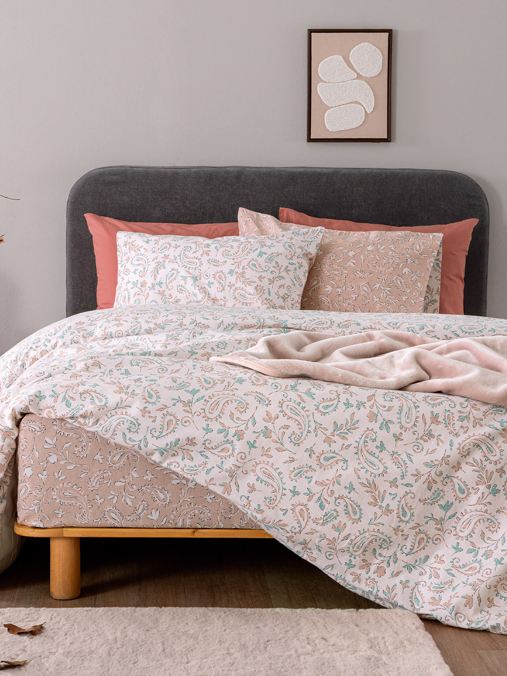 Σετ Παπλωματοθήκη Υπέρδιπλη Flannel Beauty 240x250 FB0247