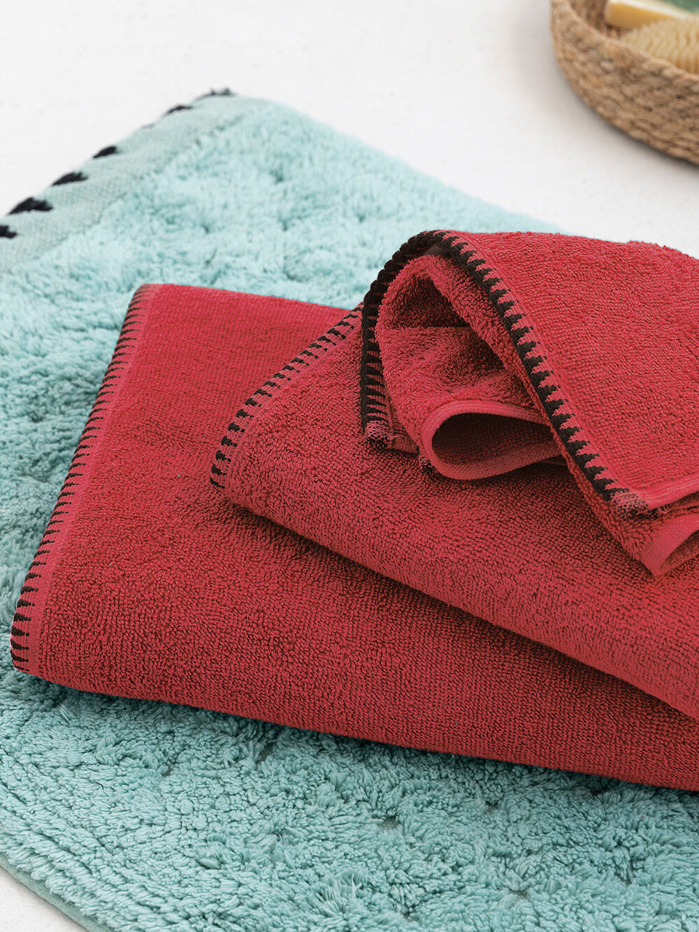 Πετσετες Σετ 3 Τεμαχίων Palamaiki Towels Collection Brooklyn Red