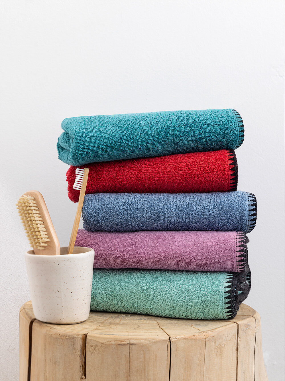 Πετσετες Σετ 3 Τεμαχίων Palamaiki Towels Collection Brooklyn Red