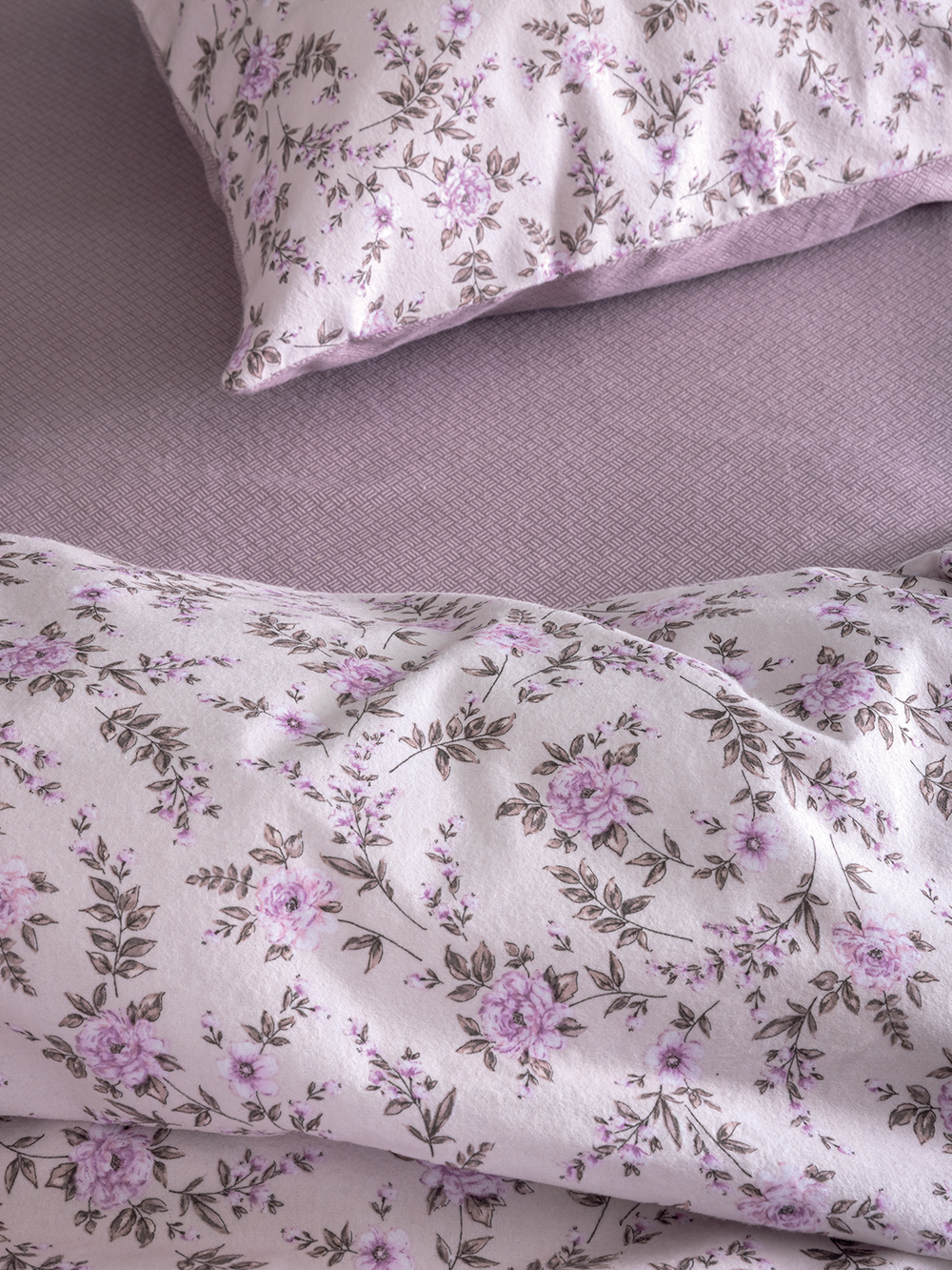 Σετ Σεντόνια Υπέρδιπλα Flannel Beauty 240x265 FB0235 Χωρίς Λάστιχο