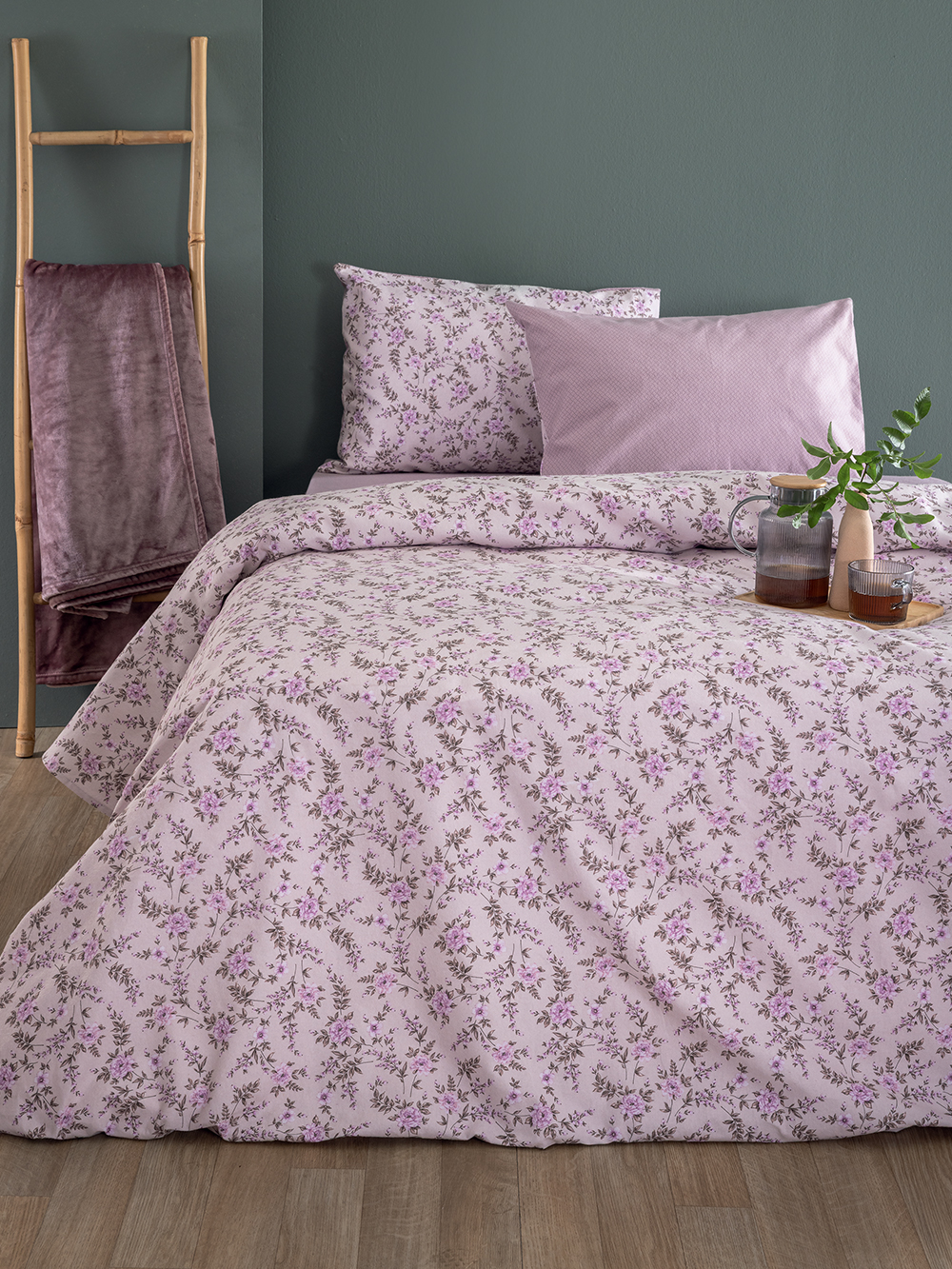 Σετ Σεντόνια Υπέρδιπλα Flannel Beauty 240x265 FB0235 Χωρίς Λάστιχο