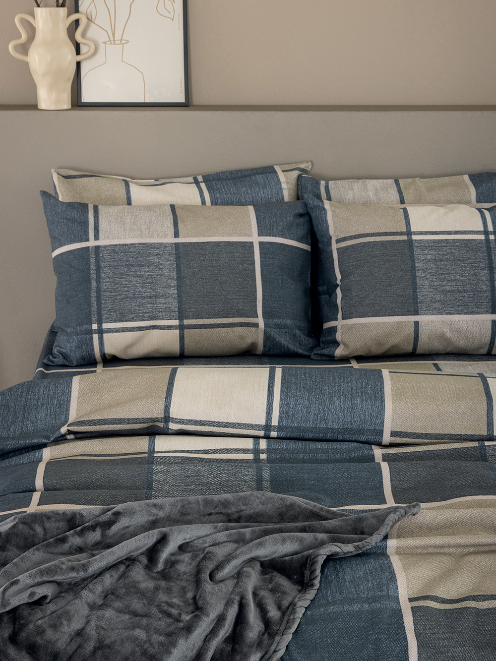 Σετ Σεντόνια Υπέρδιπλα Flannel Beauty 240x265 FB0236 Χωρίς Λάστιχο