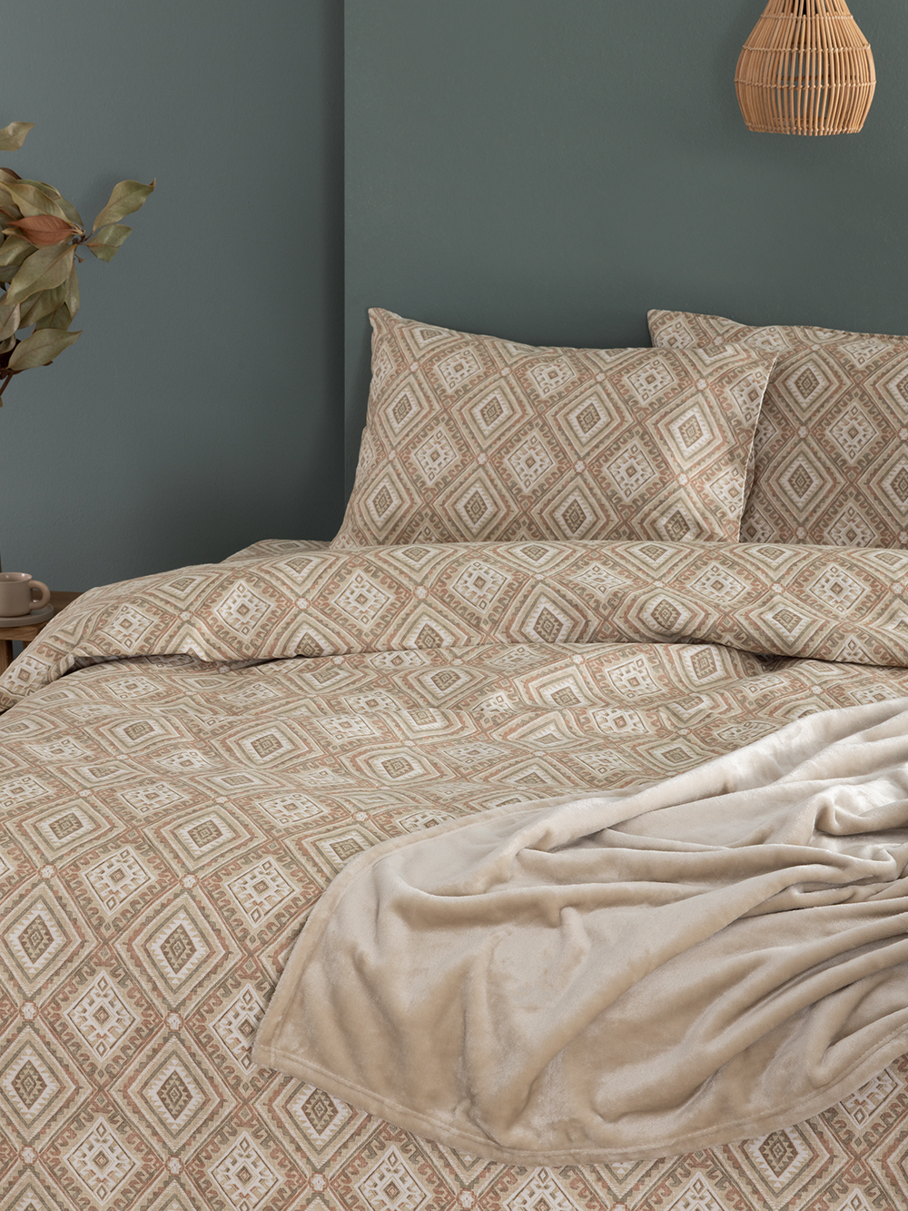 Σετ Σεντόνια Υπέρδιπλα Flannel Beauty 240x265 FB0238 Χωρίς Λάστιχο