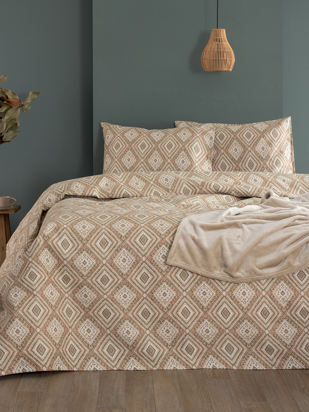 Σετ Σεντόνια Υπέρδιπλα Flannel Beauty 240x265 FB0238 Χωρίς Λάστιχο