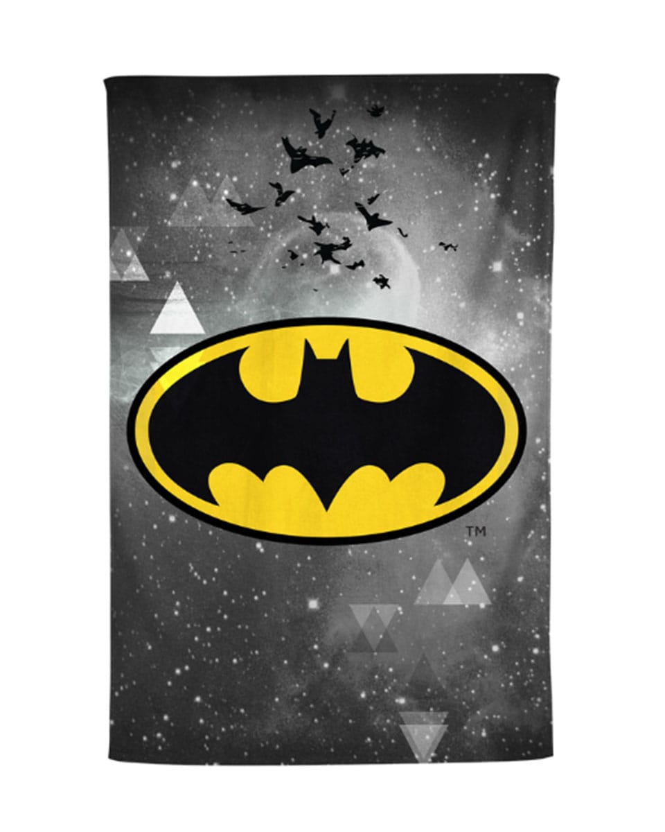 Βαμβακερή Βελουτέ Παιδική Πετσέτα Θαλάσσης Batman Logo Warner Bros 70x130cm Θαλάσσης | 70x130cm Γκρι