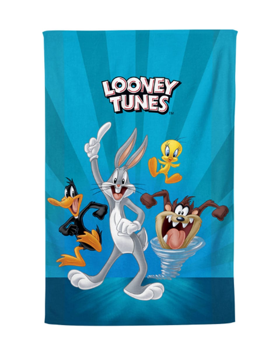 Βαμβακερή Βελουτέ Παιδική Πετσέτα Θαλάσσης Looney Tunes Warner Bros 70x130cm Θαλάσσης | 70x130cm Μπλε