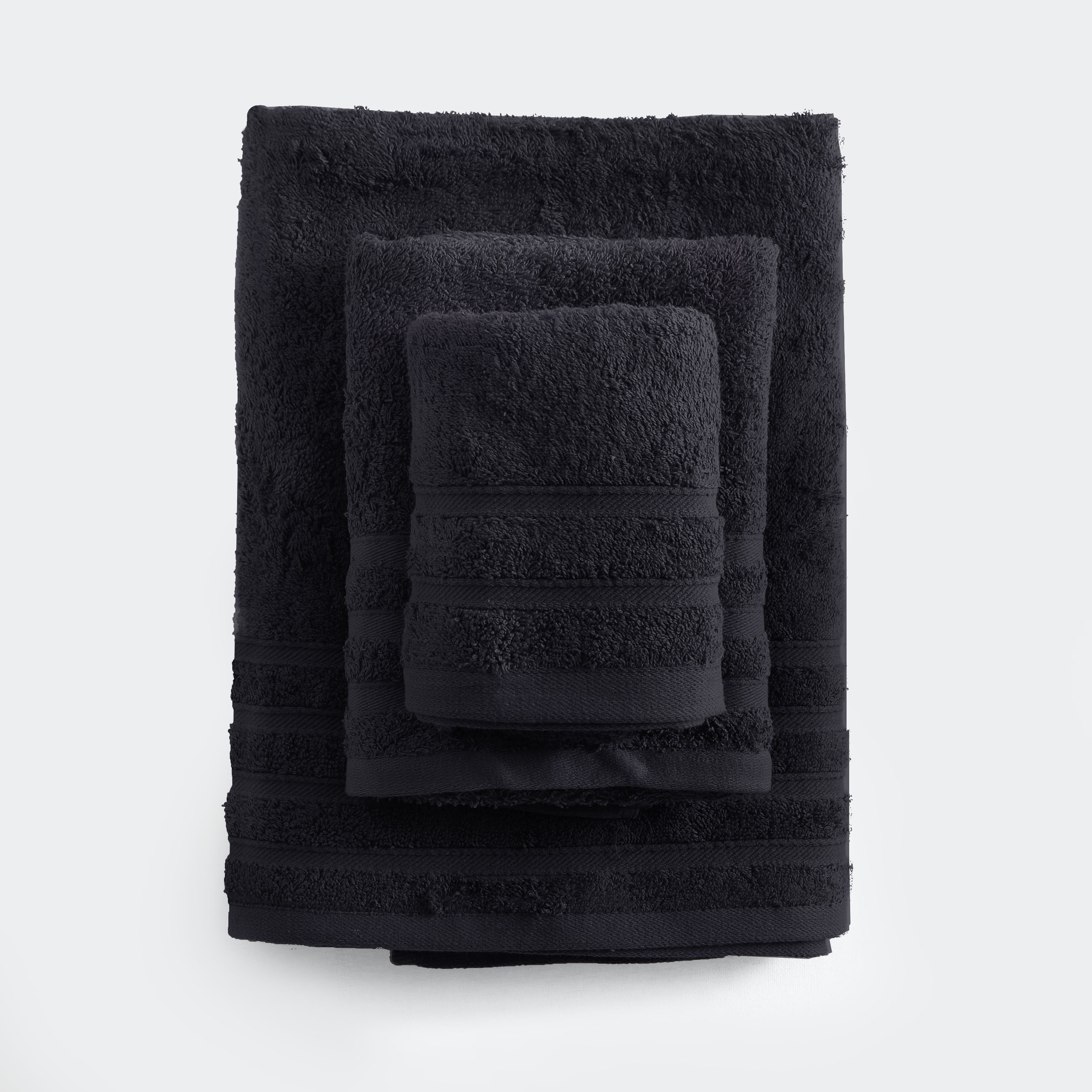 LAGOON - ΠΕΤΣΕΤΑ 100% ΒΑΜΒΑΚΙ ΠΕΝΙΕ 470gsm ΜΑΥΡΟ ΣΕΤ 5 ΤΕΜΑΧΙΩΝ (2 40X60, 2 50X90, 1 70X140) ΜΑΥΡΟ