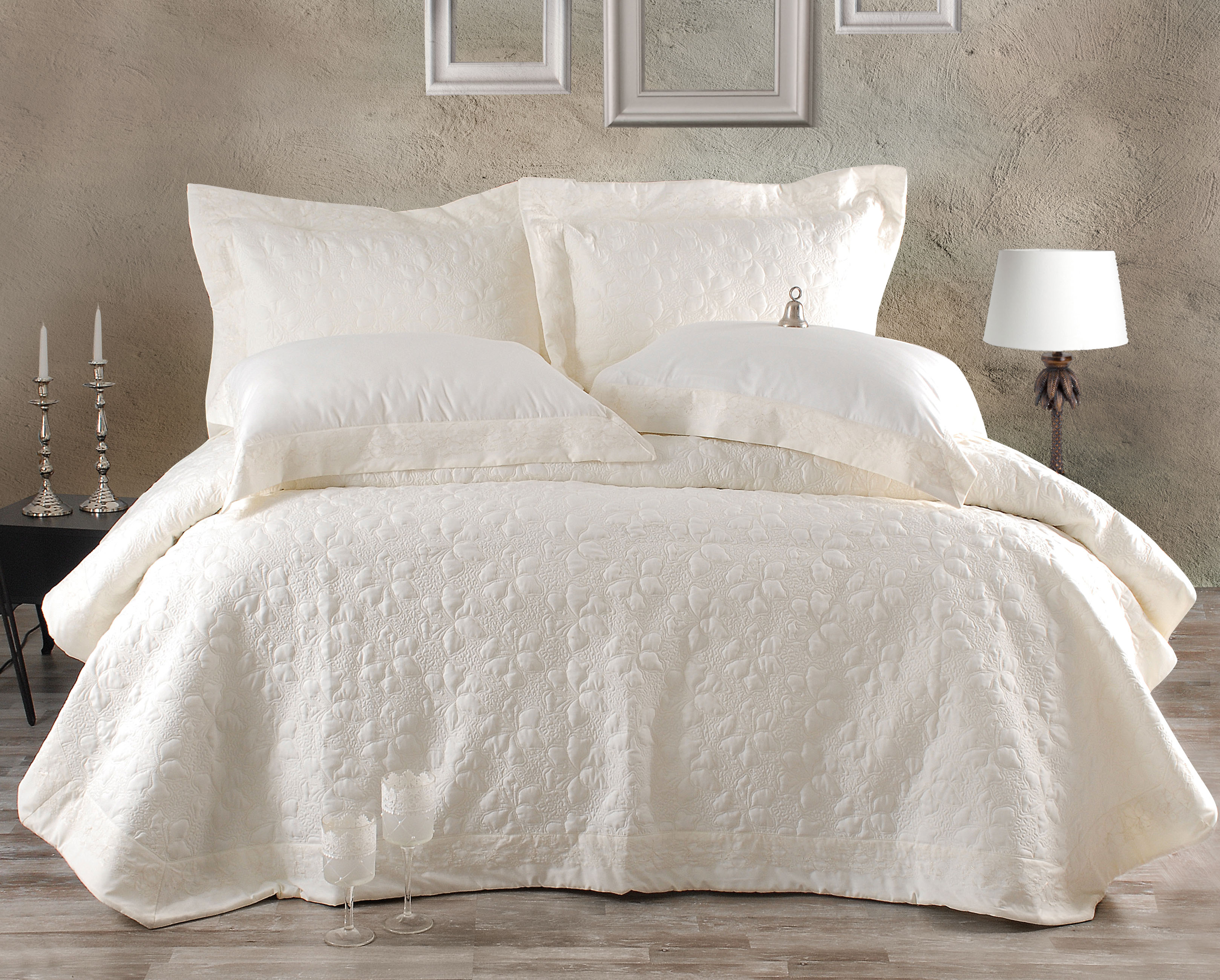 TABITHA - ΣΕΤ ΚΟΥΒΕΡΛΙ ΕΚΡΟΥ ΣΕΤ 7 ΤΕΜΑΧΙΑ (1 235X250, 2 240X260, 4 50X70) ΕΚΡΟΥ