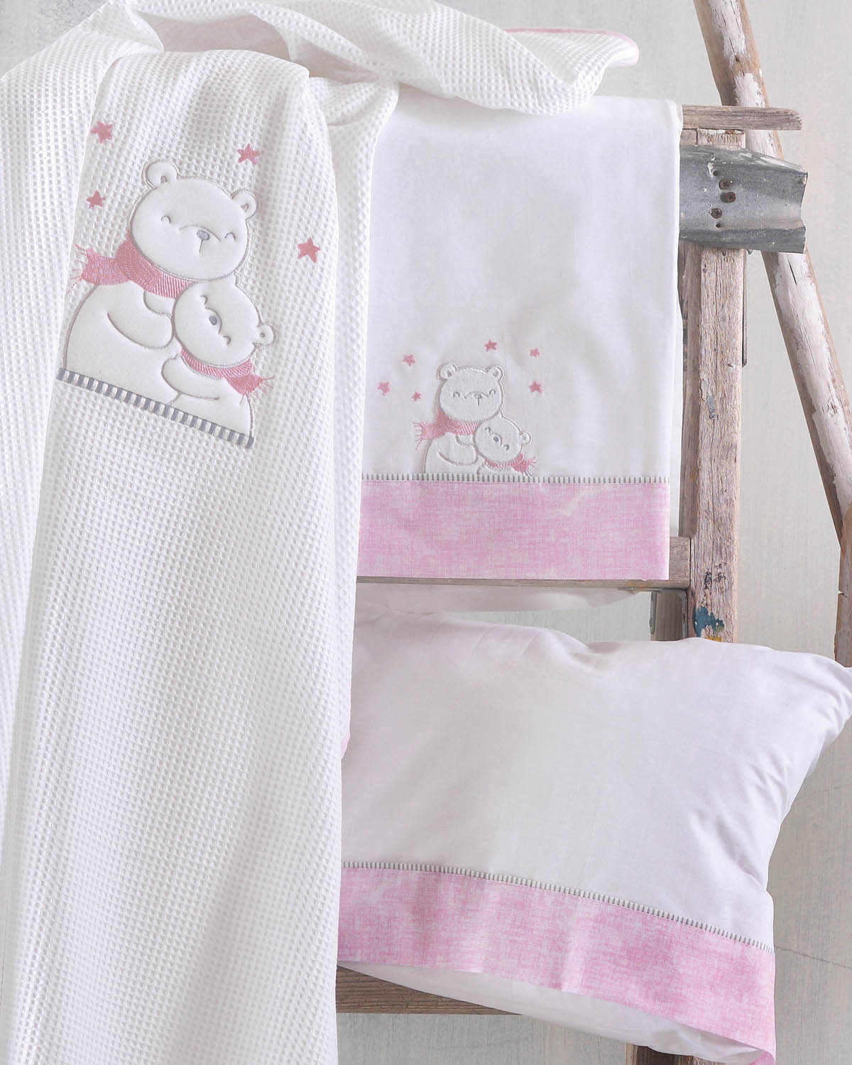 SNOWBALL POZ - ΣΕΤ ΣΕΝΤΟΝΙΑ ΒΡΕΦΙΚΑ 3 ΤΕΜ. ΜΕ KENTHMA ΡΟΖ