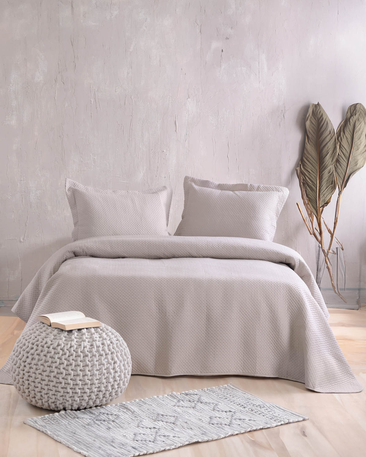 ALLURE ΜΠΕΖ - ΣΕΤ ΚΟΥΒΕΡΛΙ KING SIZE (240X250) ΜΠΕΖ