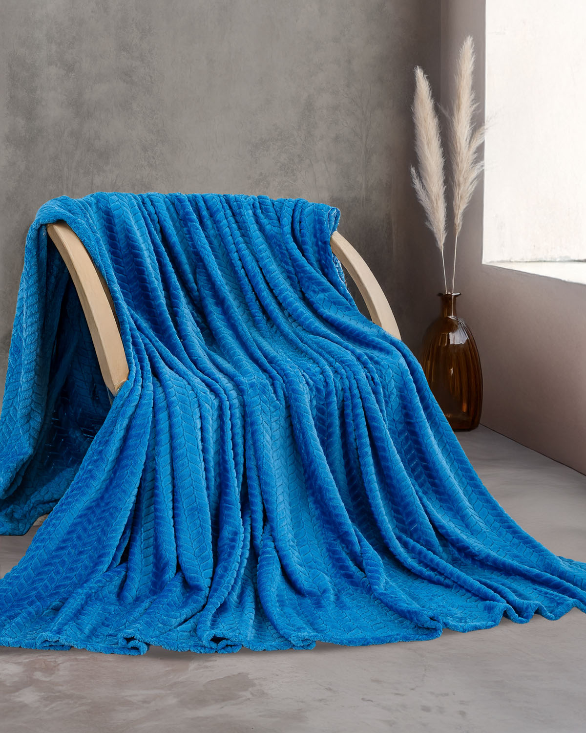 HARMONIE - ΚΟΥΒΕΡΤΑ JACQUARD FLANNEL ΑΝΘΡΑΚΙ ΑΝΘΡΑΚΙ