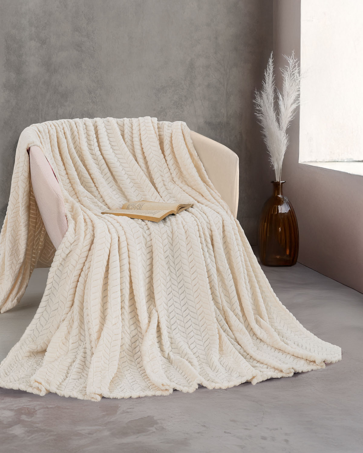 HARMONIE - ΚΟΥΒΕΡΤΑ JACQUARD FLANNEL ΧΡΥΣΟ ΧΡΥΣΟ