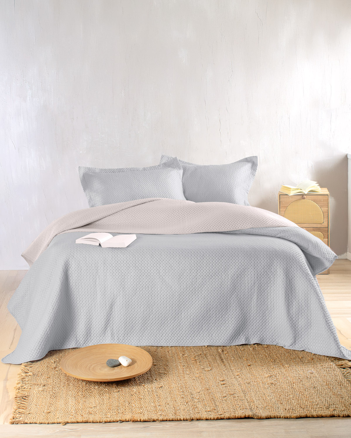 ALLURE ΓΚΡΙ-ΜΠΕΖ - ΣΕΤ ΚΟΥΒΕΡΛΙ KING SIZE (240X250) ΓΚΡΙ-ΜΠΕΖ