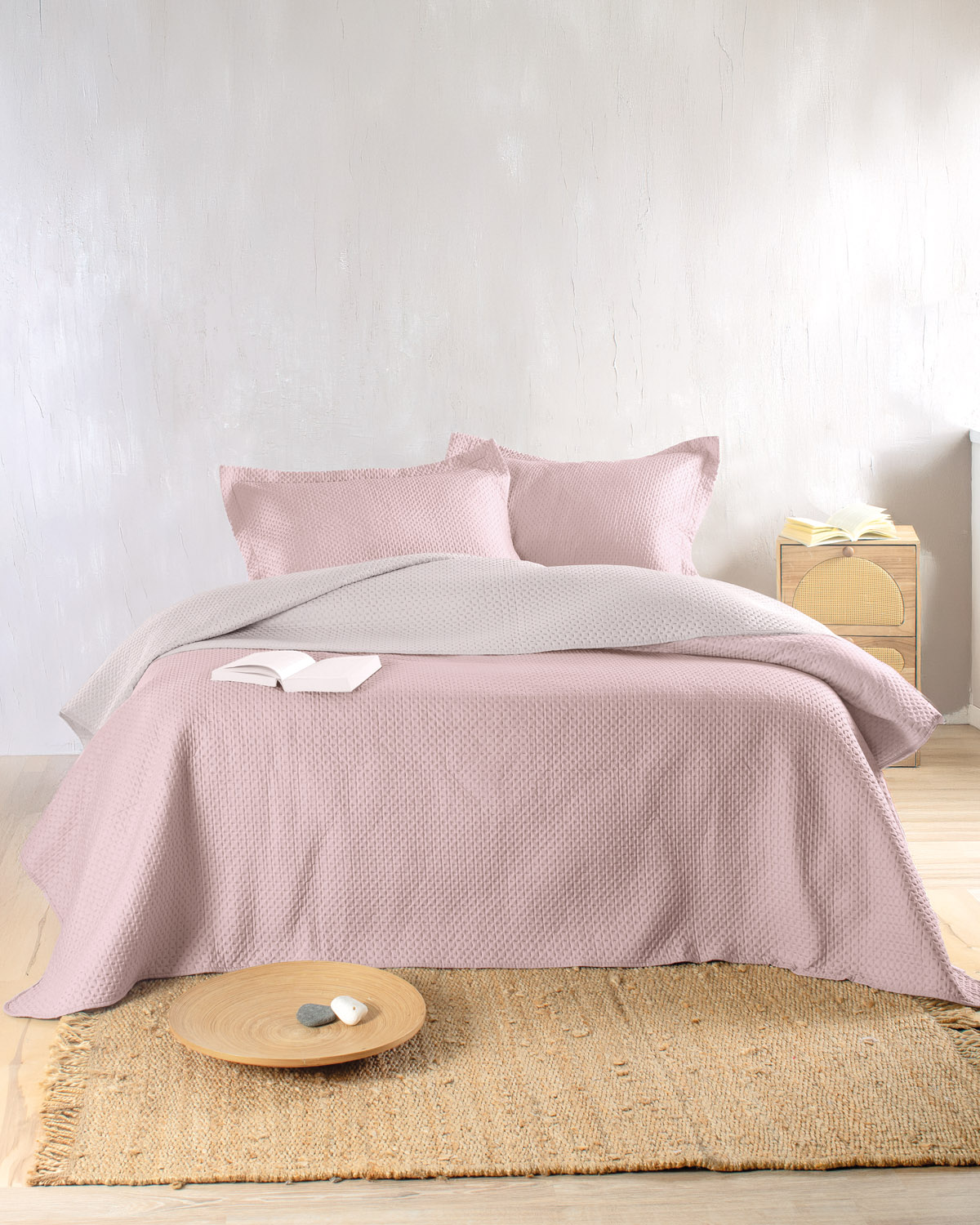 ALLURE ΠΟΥΔΡΑ-ΜΠΕΖ - ΣΕΤ ΚΟΥΒΕΡΛΙ ΥΠΕΡΔΙΠΛΟ (220Χ240) ΠΟΥΔΡΑ-ΜΠΕΖ