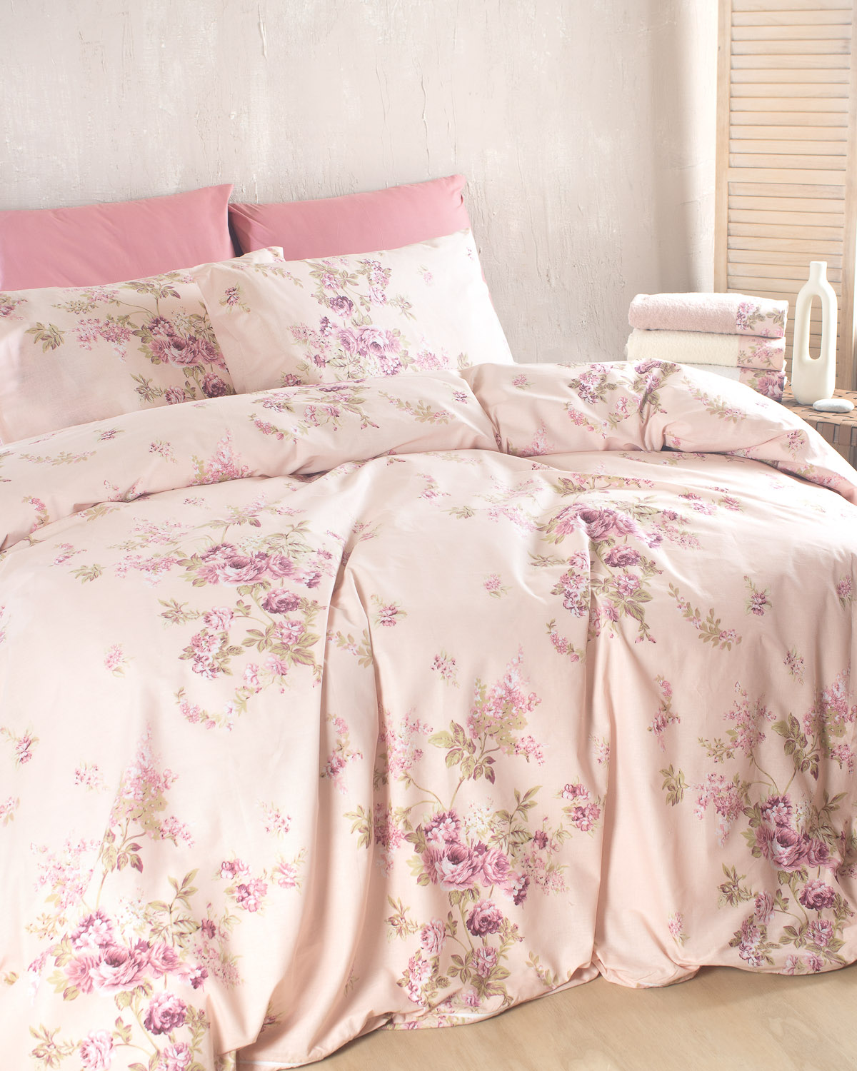 SPRINGTIME ΡΟΖ - ΣΕΤ ΣΕΝΤΟΝΙΑ NOVA KING SIZE (270Χ290)