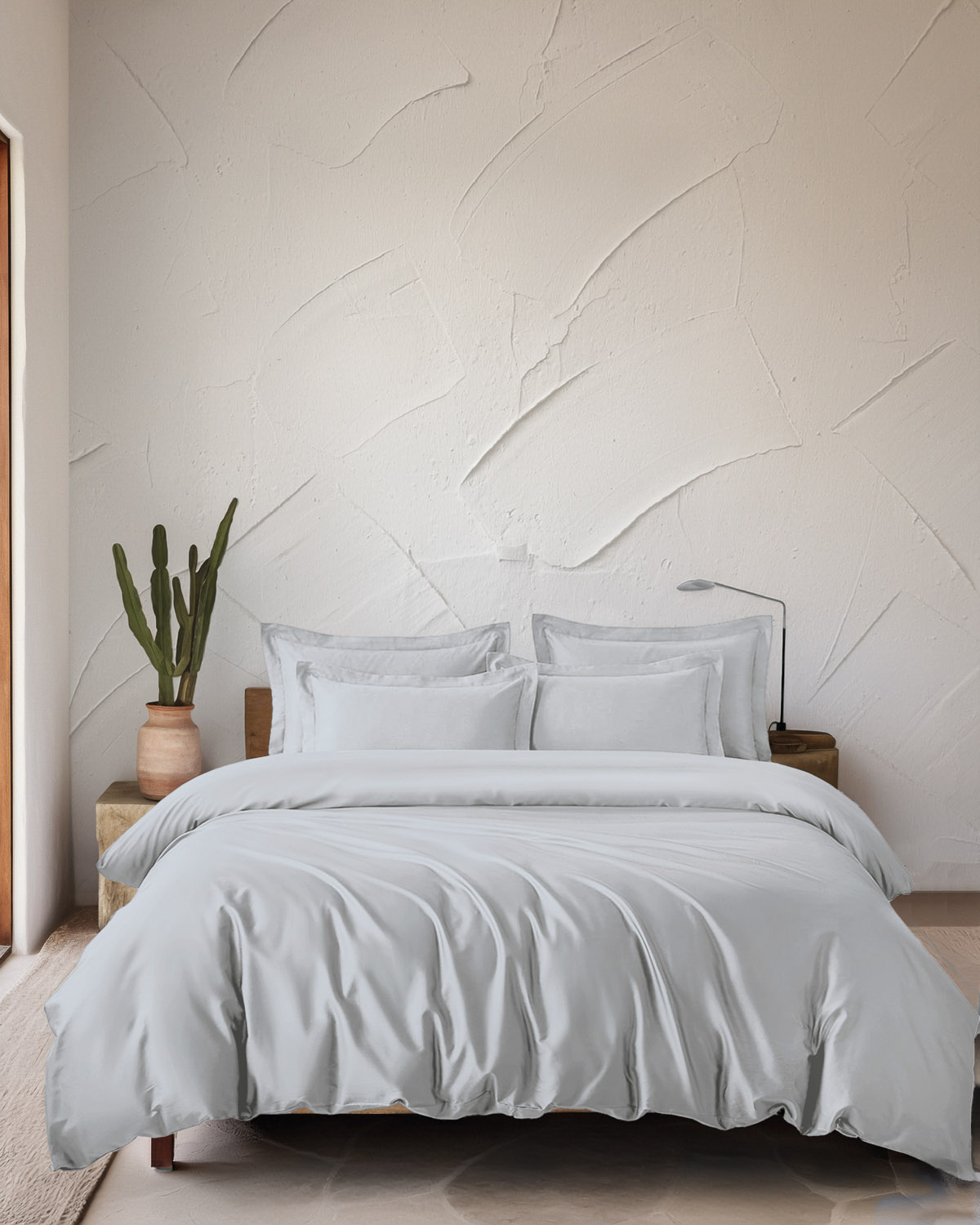 GLACIER - ΣΕΤ ΚΟΥΒΕΡΛΙ TENCEL LYOCELL ΑΣΗΜΙ ΑΣΗΜΙ