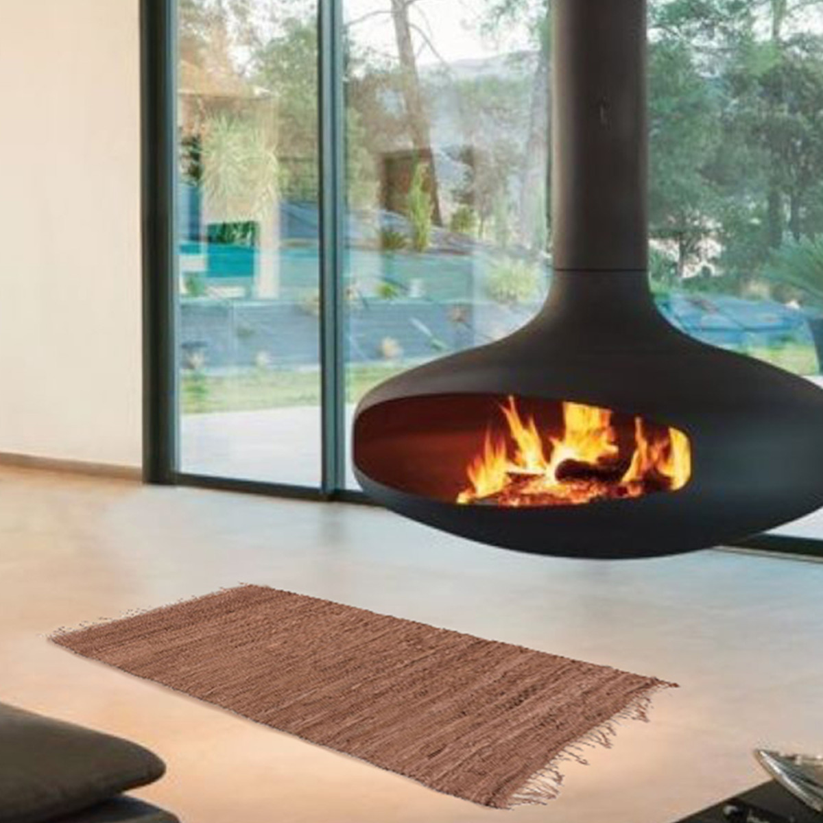 Δερμάτινο χαλάκι LEAΤΗΕR FLΑΤ BROWN 60Χ90