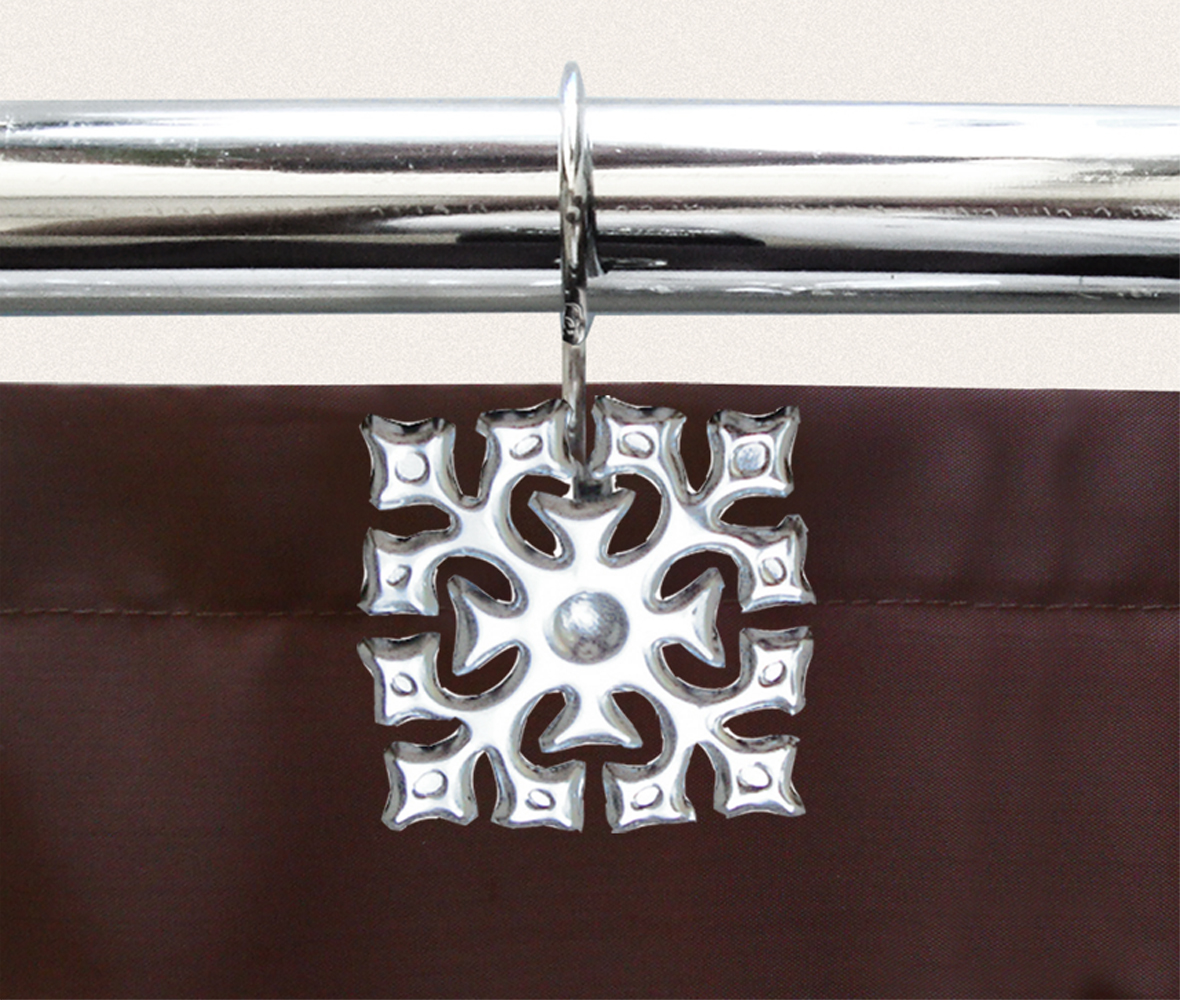 ΚΡΙΚΟΙ ΚΟΥΡΤΙΝΑΣ ΜΠΑΝΙΟΥ LACE CHROME