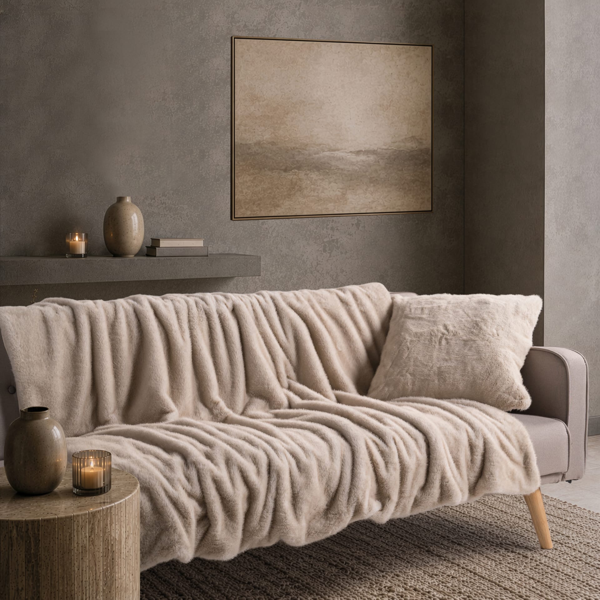 Διακοσμητικό Ριχτάρι Fox 02 Beige - 130 x 185 cm