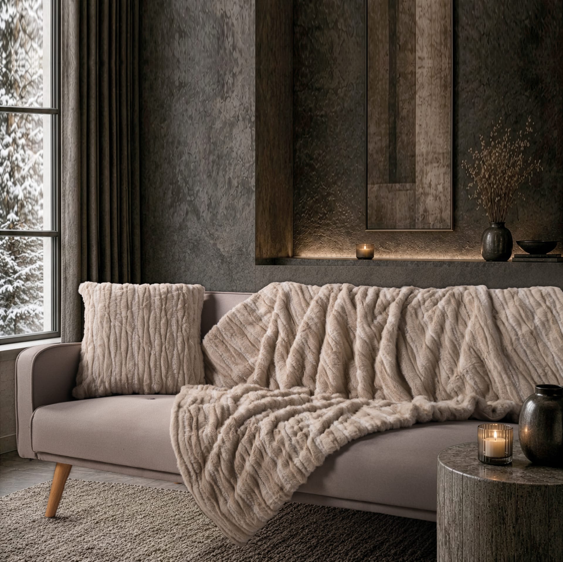 Διακοσμητικό Ριχτάρι Tiger  02 Beige - 130 x 170 cm