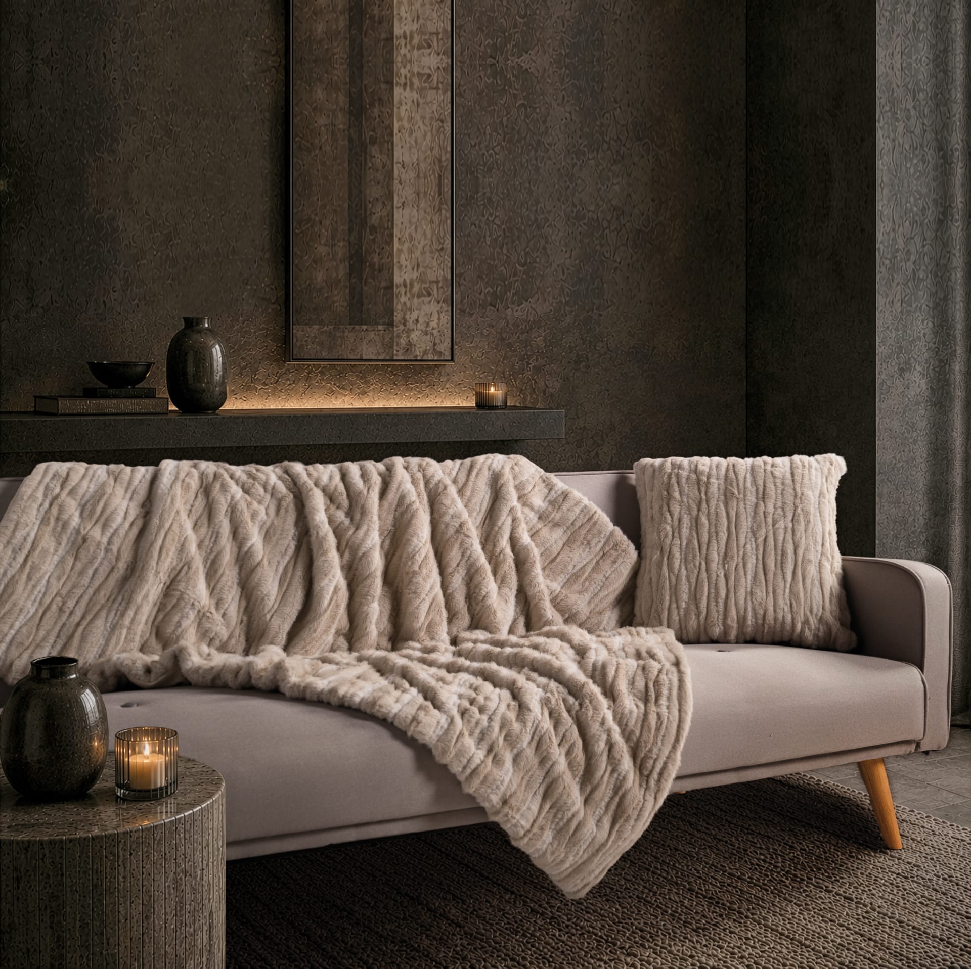 Διακοσμητικό Ριχτάρι Tiger  02 Beige - 130 x 170 cm