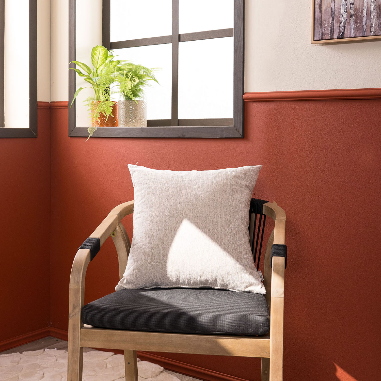 Μαξιλαροθήκη Basic 01 - 65x65cm δαπέδου με γέμιση