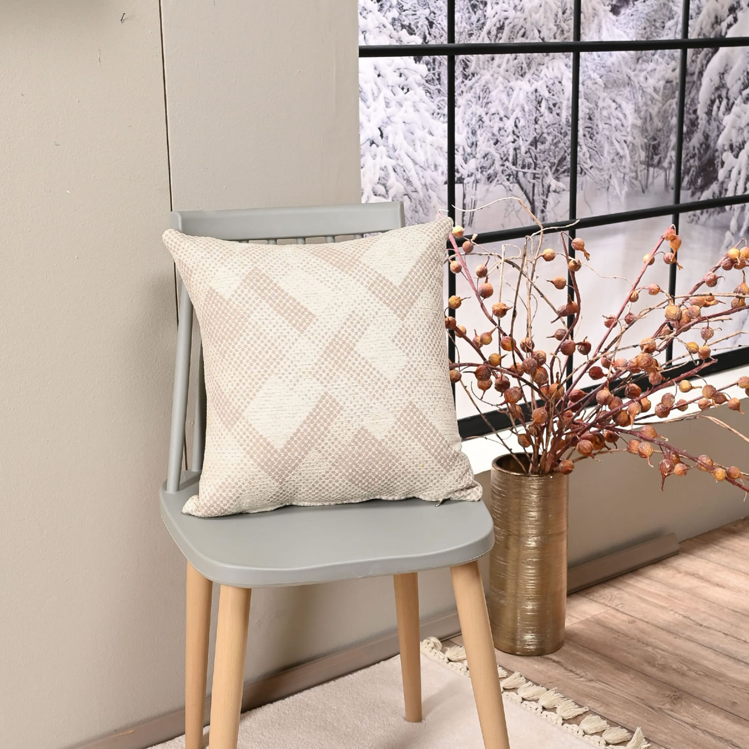 Μαξιλαροθήκη Bronx 01 - 65x65cm δαπέδου με γέμιση