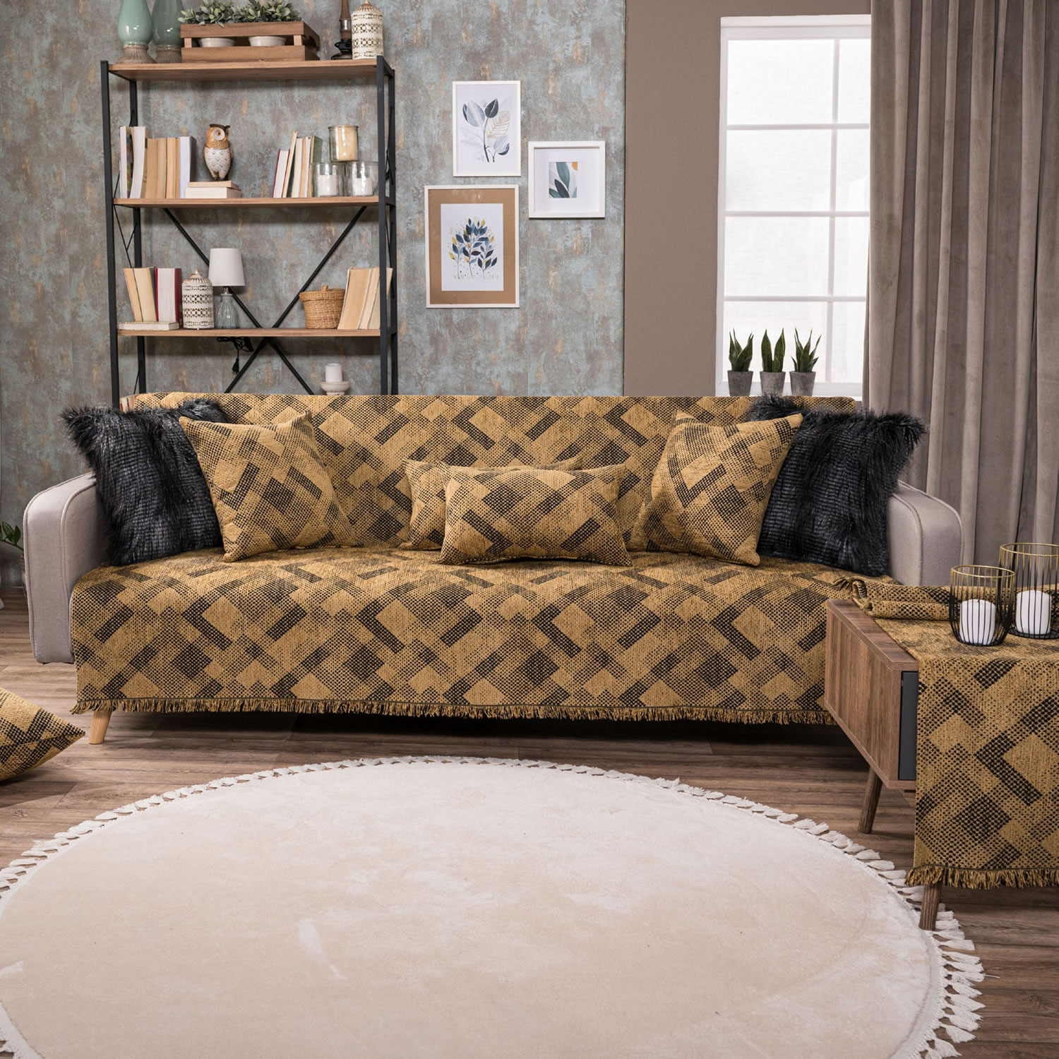 Μαξιλαροθήκη Bronx 08 - 65x65cm δαπέδου με γέμιση