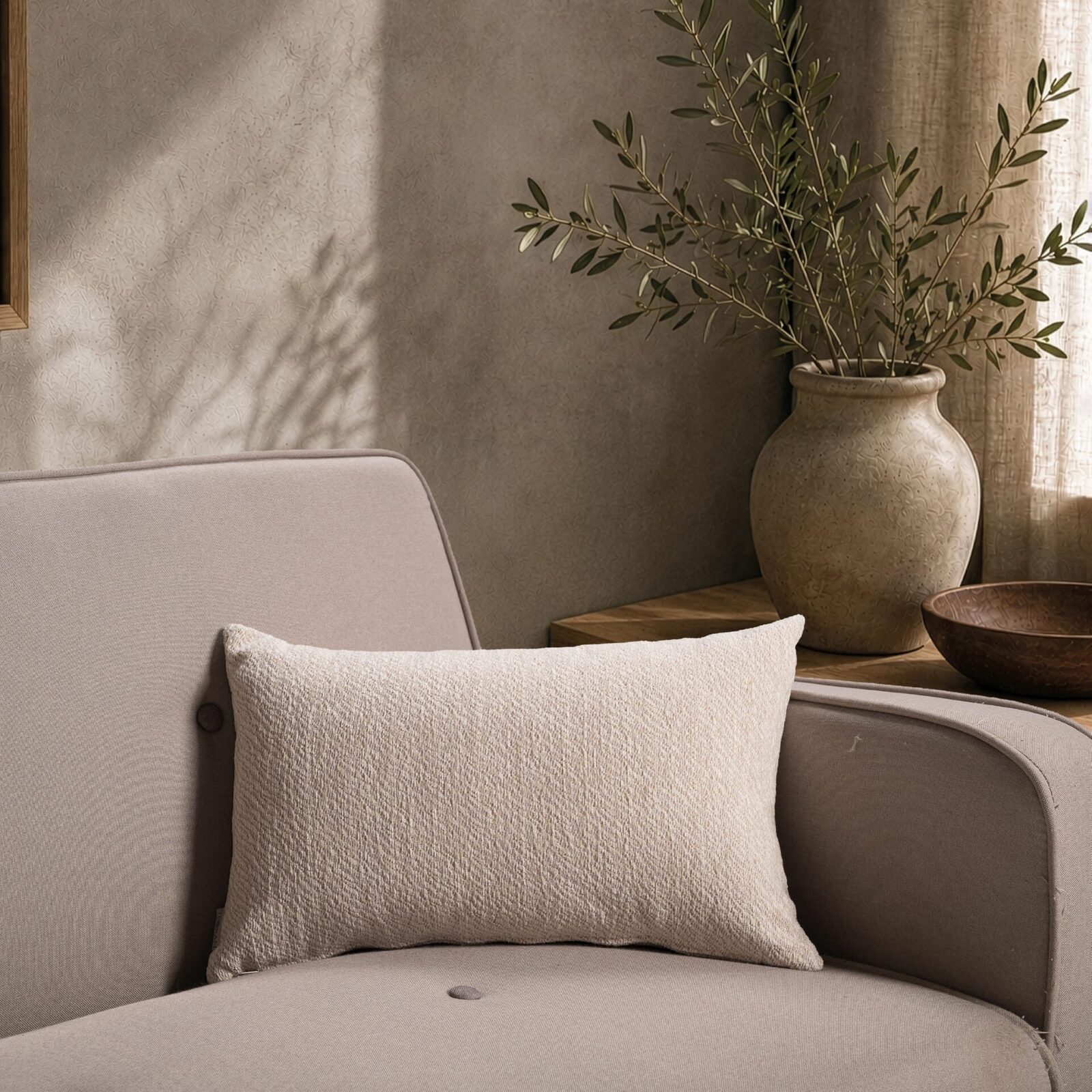 Μαξιλαροθήκη  Dayton 01 Ivory - 65x65cm δαπέδου με γέμιση