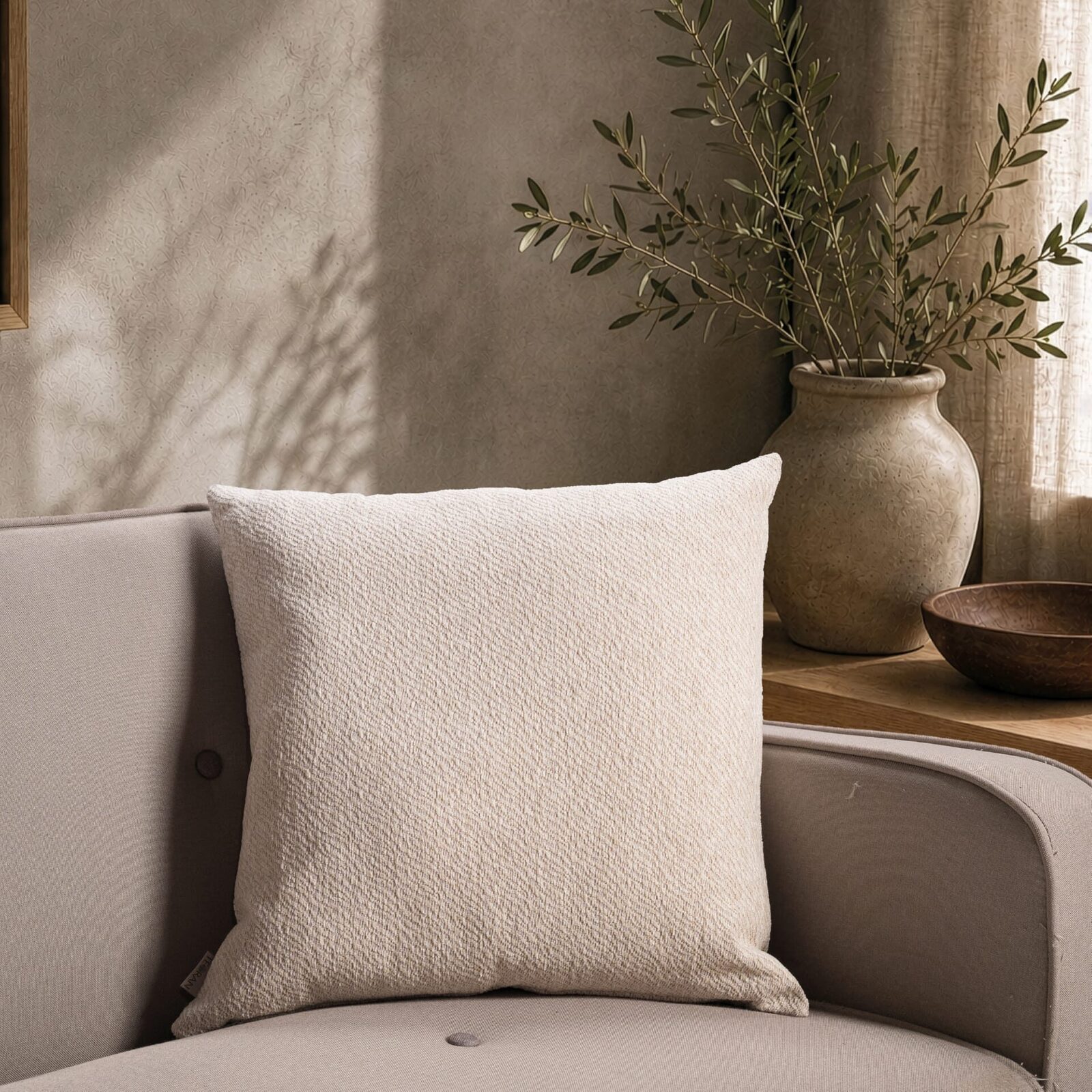 Μαξιλαροθήκη  Dayton 01 Ivory - 65x65cm δαπέδου με γέμιση
