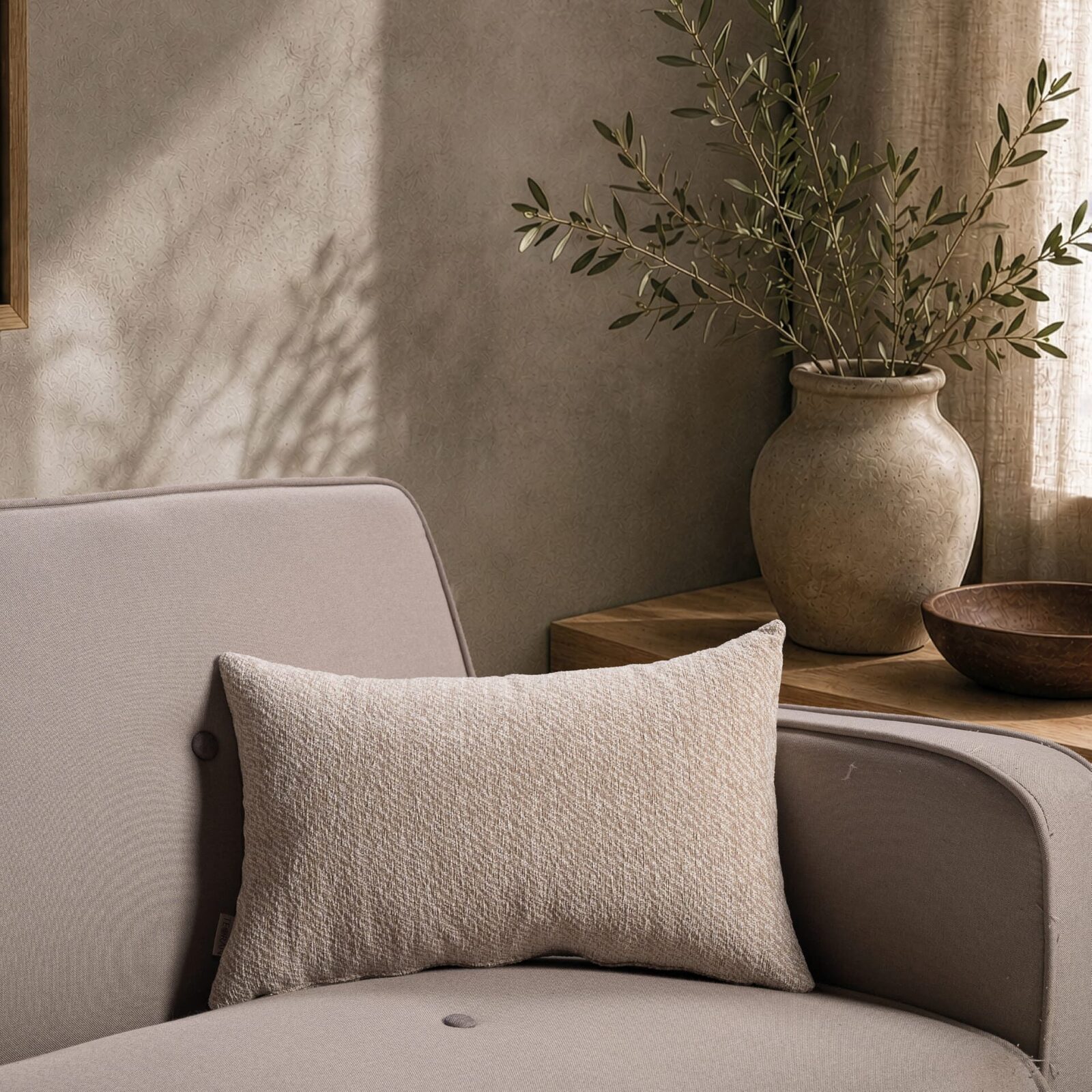Μαξιλαροθήκη  Dayton 02 Beige - 65x65cm δαπέδου με γέμιση