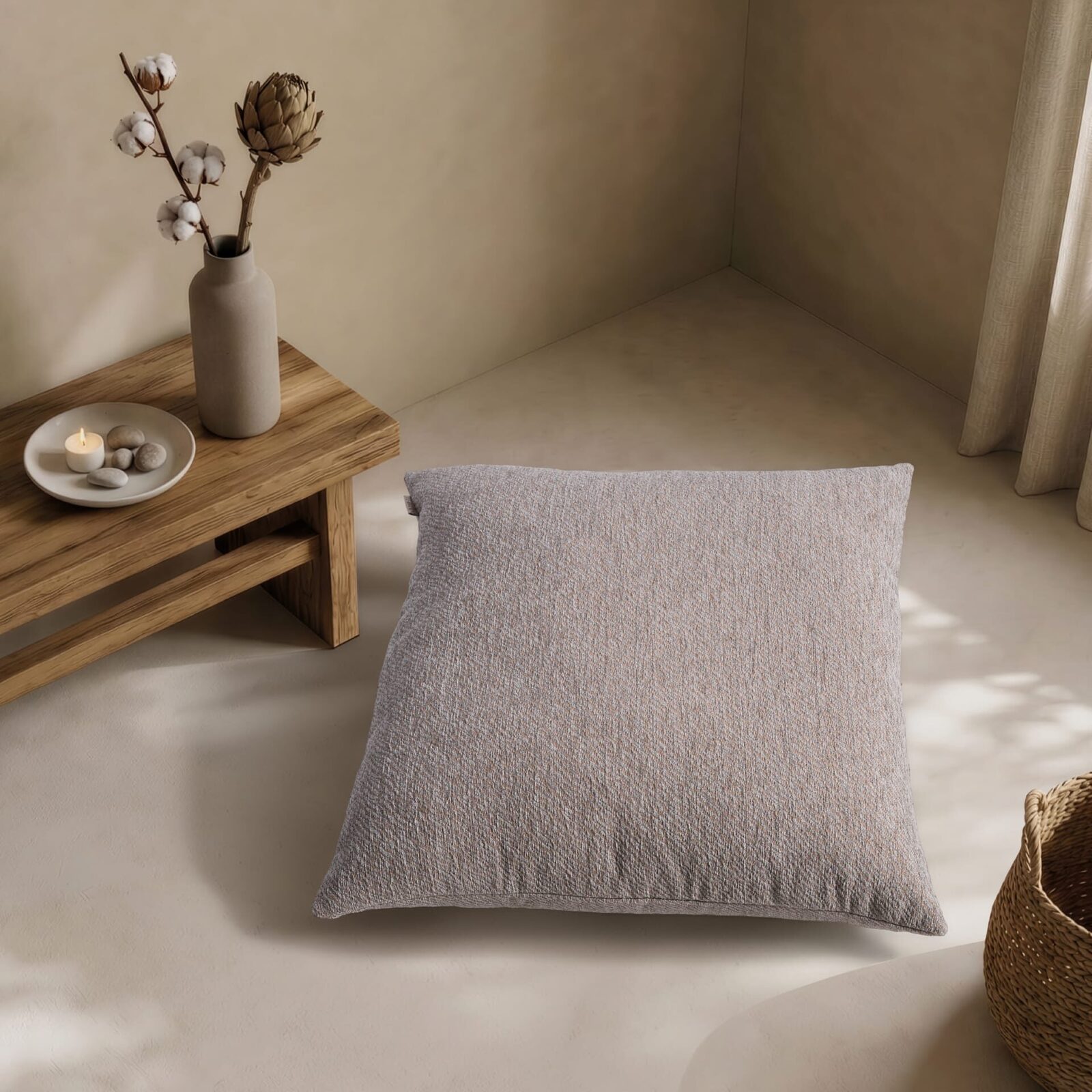 Μαξιλαροθήκη  Dayton 05 Grey Terracotta - 65x65cm δαπέδου με γέμιση